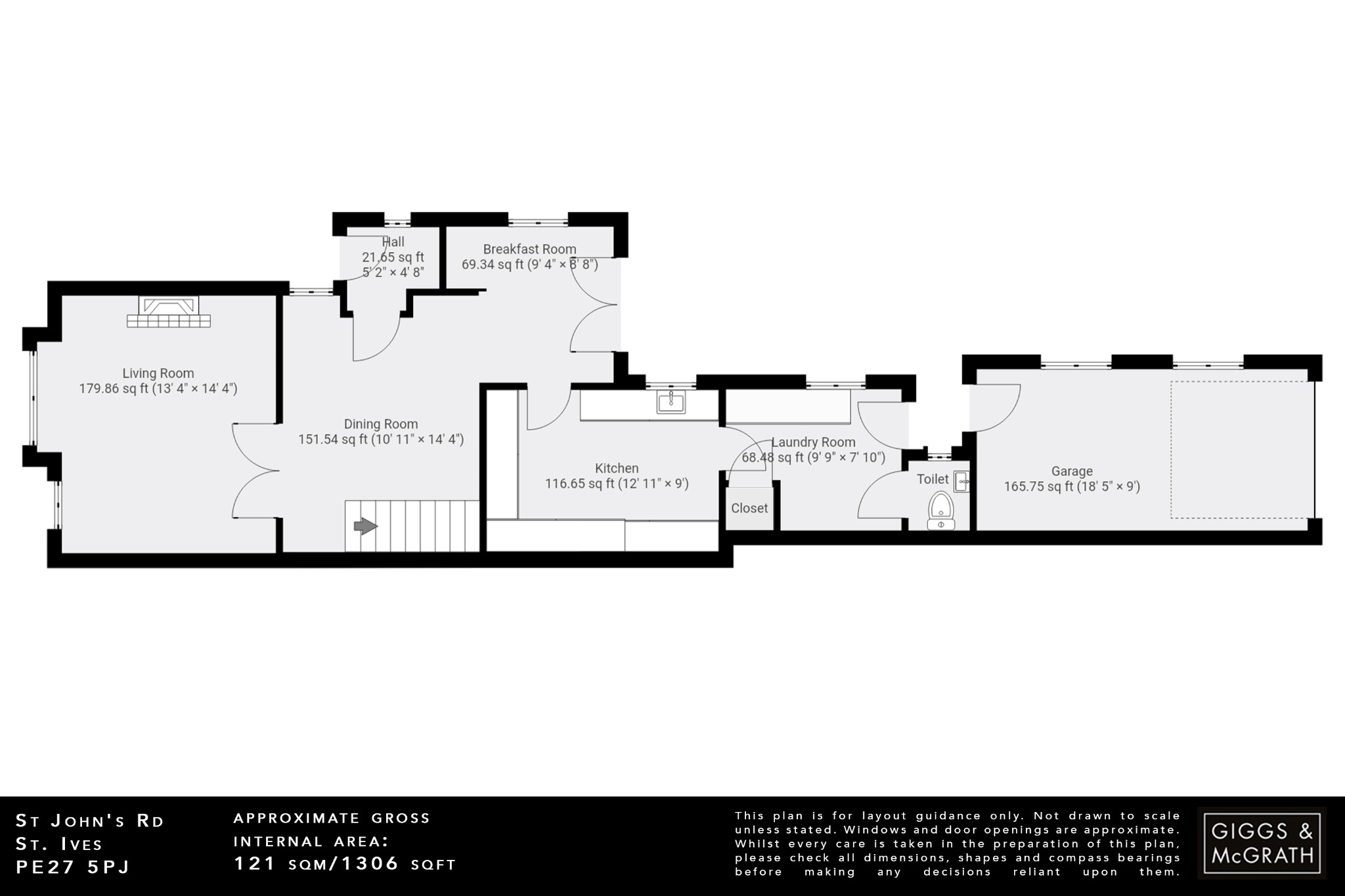 3 bed end of terrace house for sale in St John's Road, St. Ives - Property Floorplan