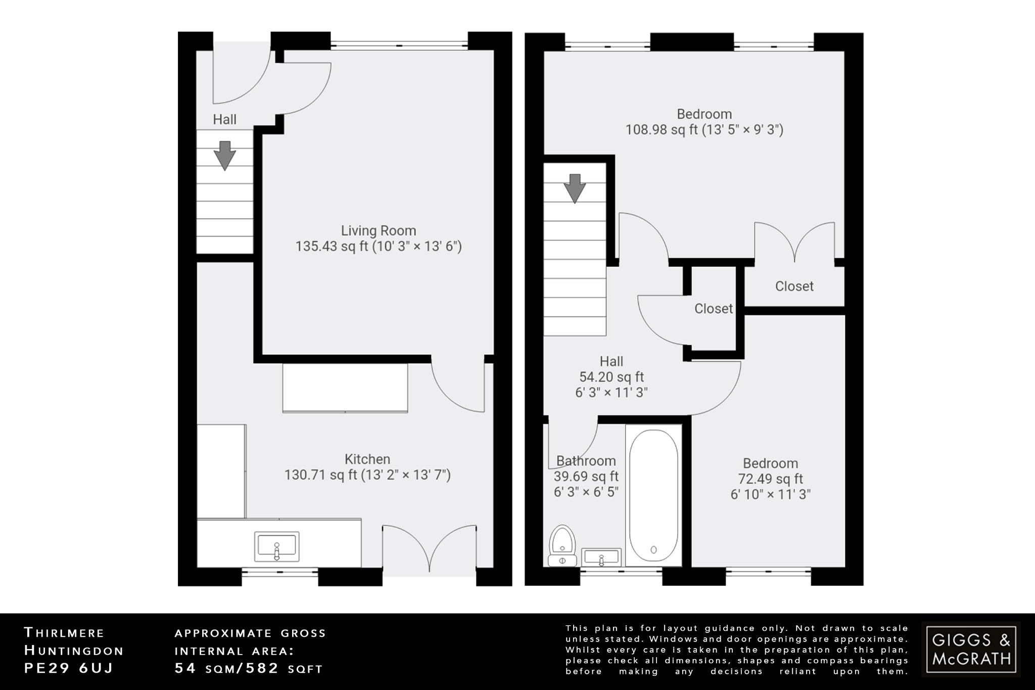 2 bed semi-detached house for sale in Thirlmere, Huntingdon - Property Floorplan