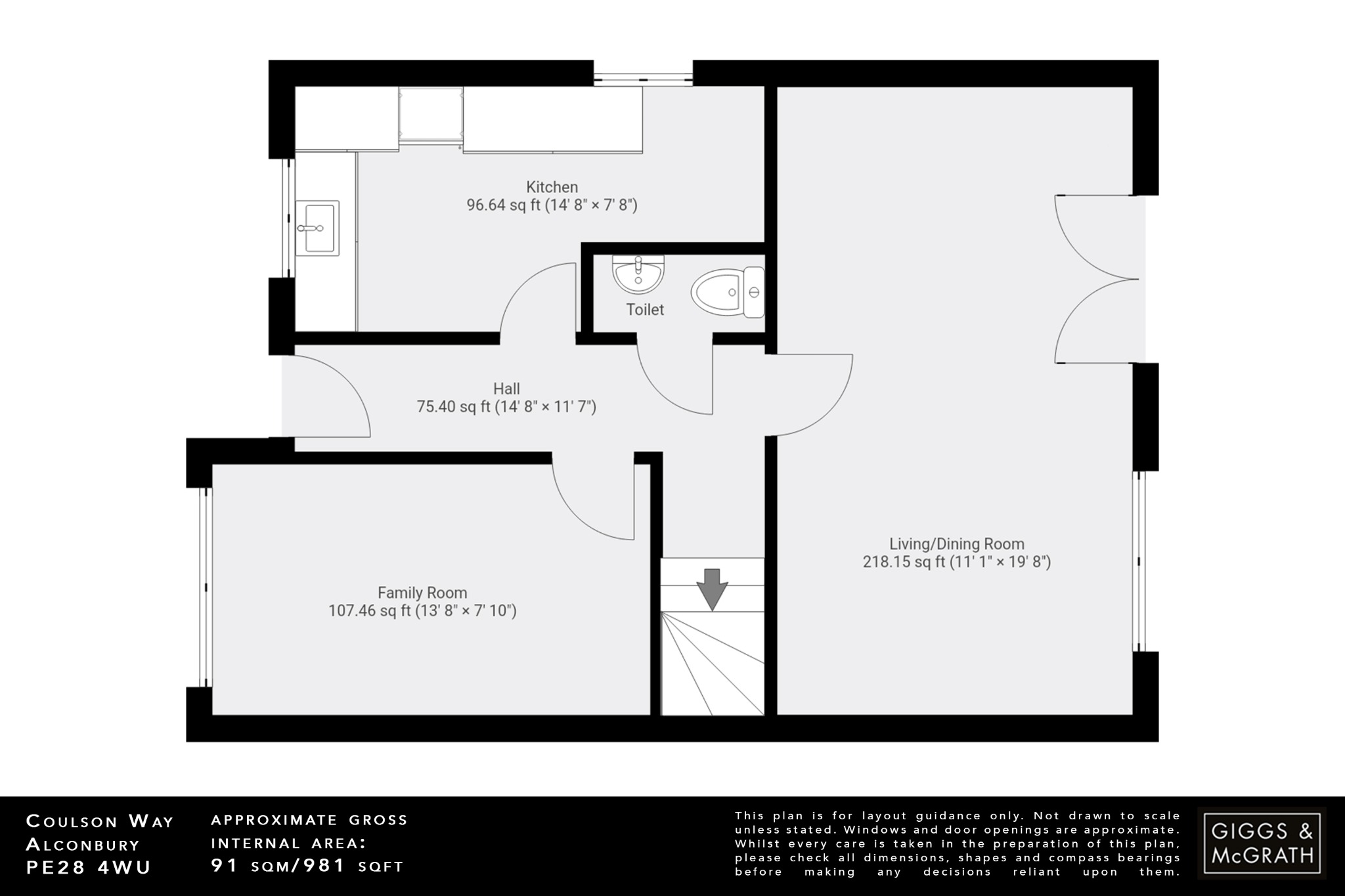 3 bed detached house for sale in Coulson Way, Huntingdon - Property Floorplan