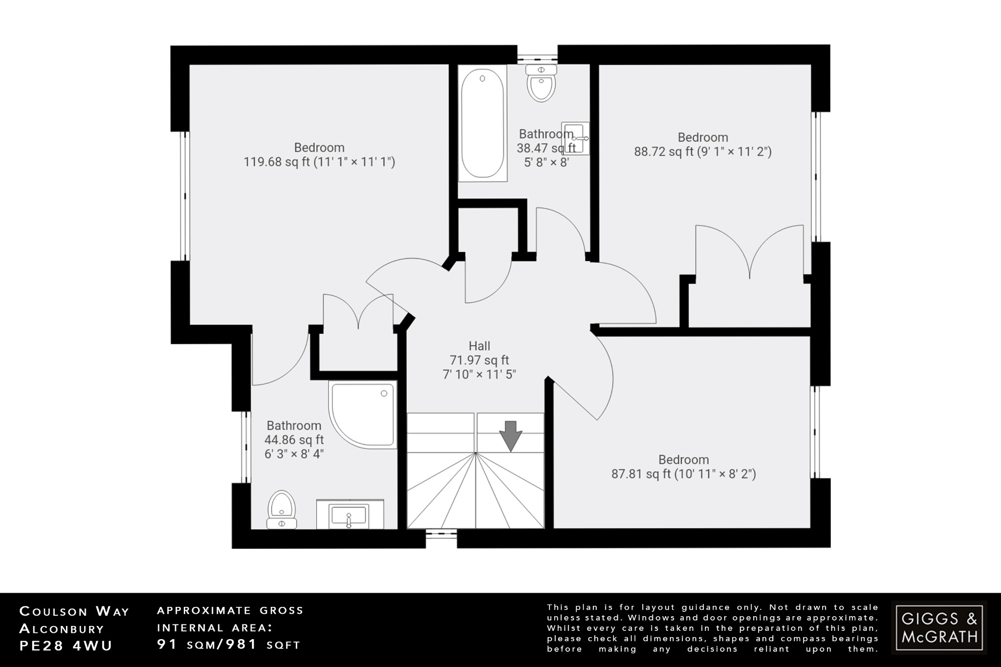 3 bed detached house for sale in Coulson Way, Huntingdon - Property Floorplan