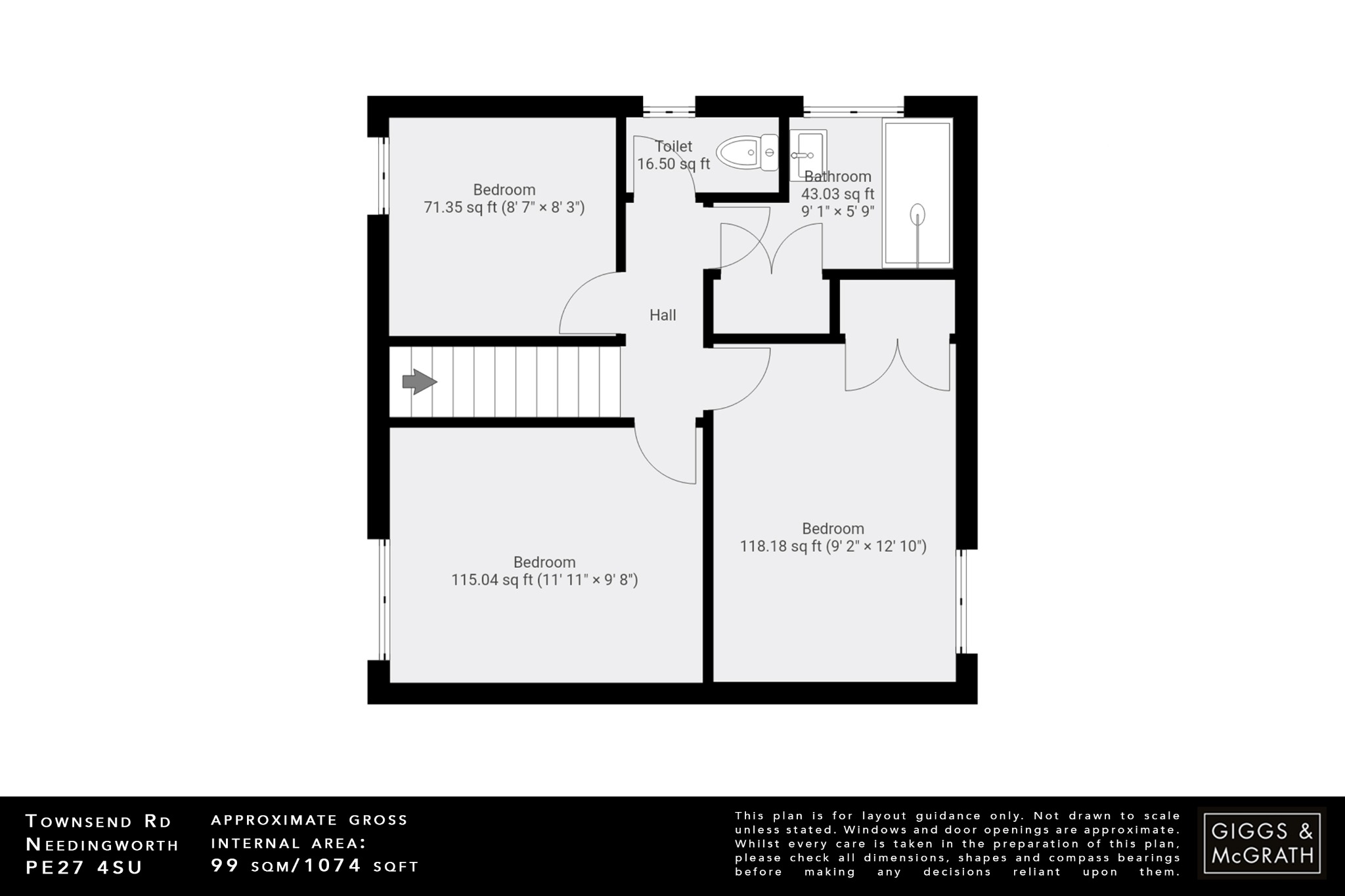 3 bed detached house for sale in Townsend Road, Cambridgeshire - Property Floorplan