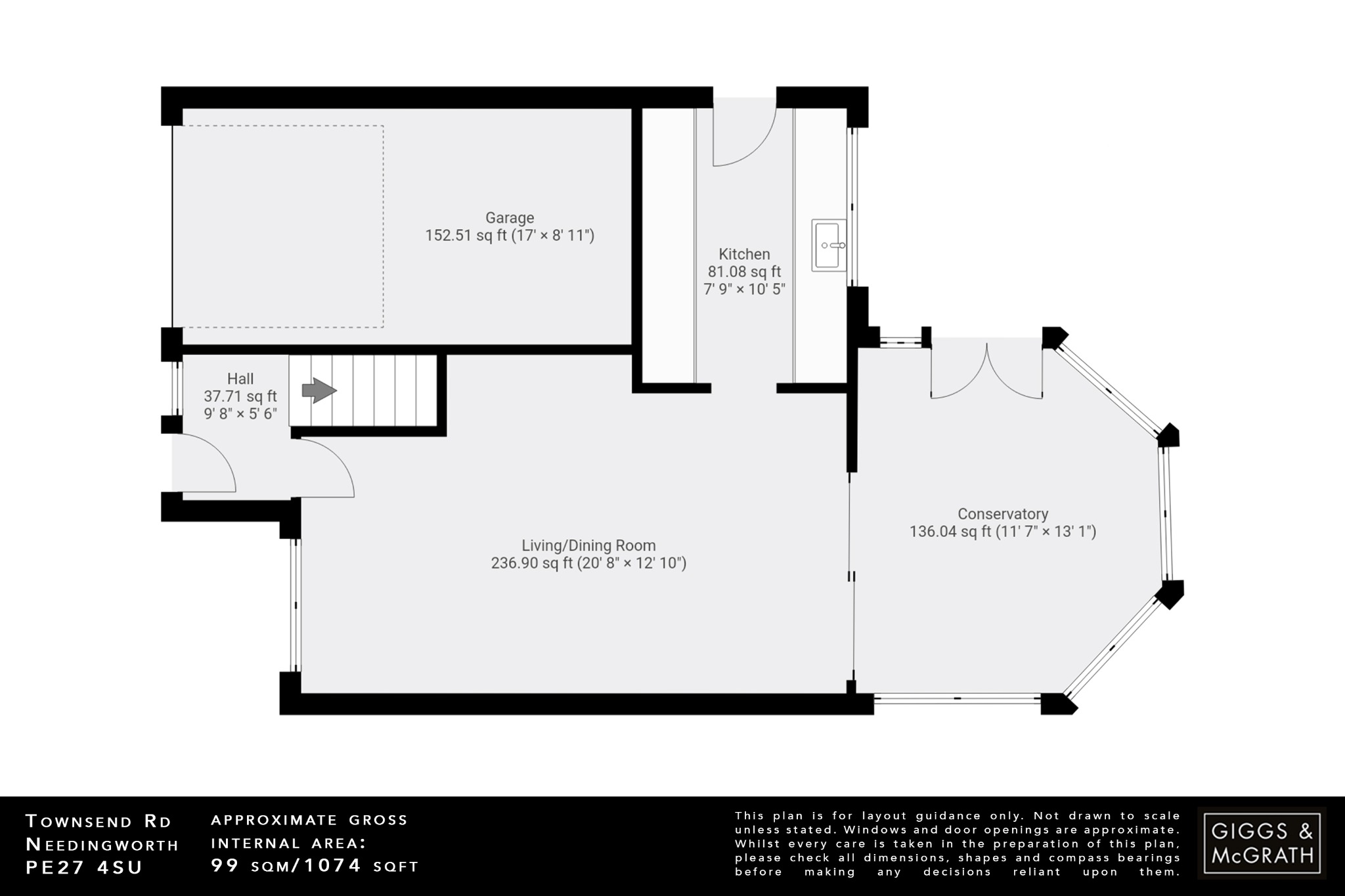 3 bed detached house for sale in Townsend Road, Cambridgeshire - Property Floorplan