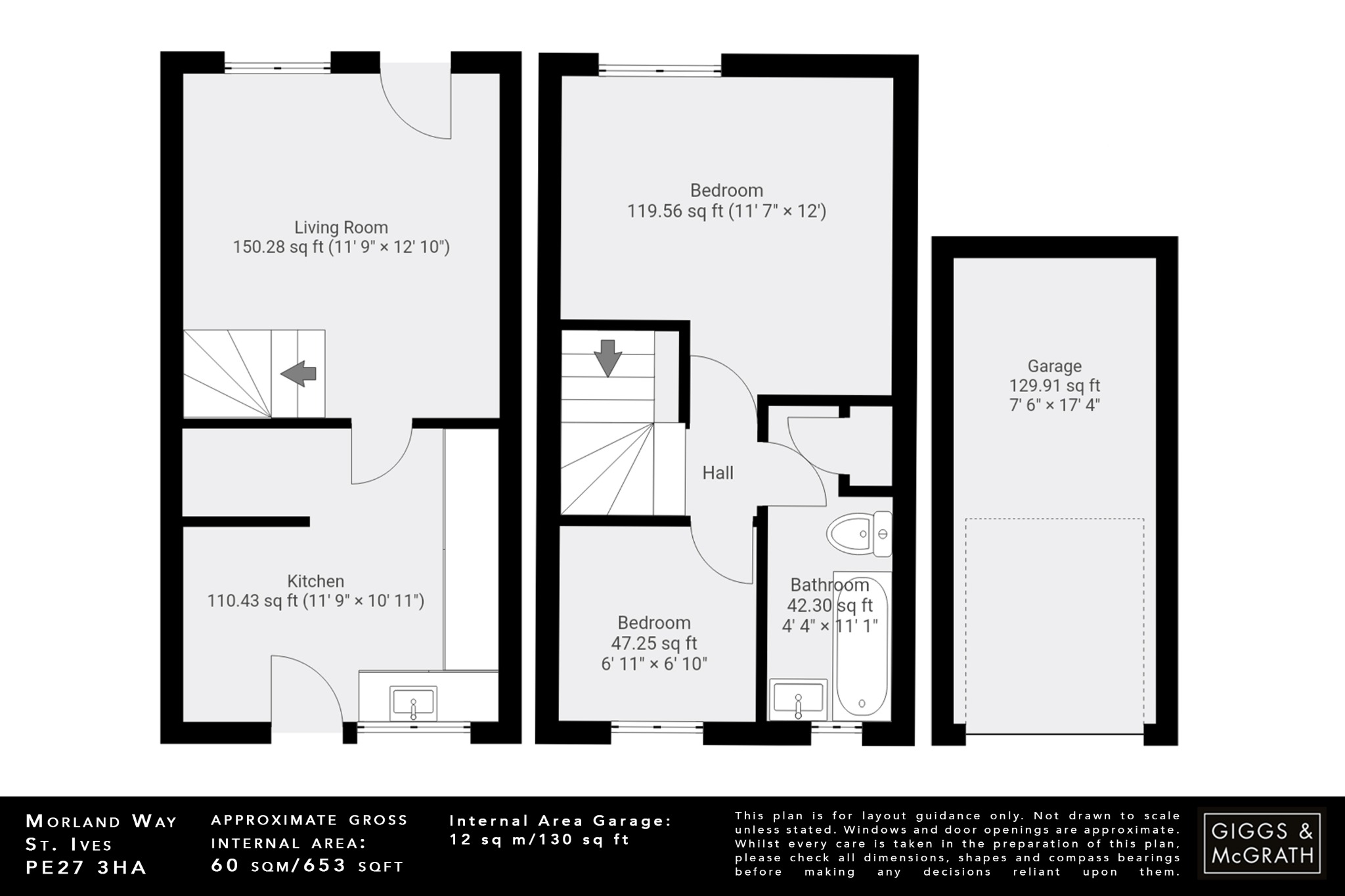 2 bed terraced house for sale in Morland Way, St. Ives - Property Floorplan