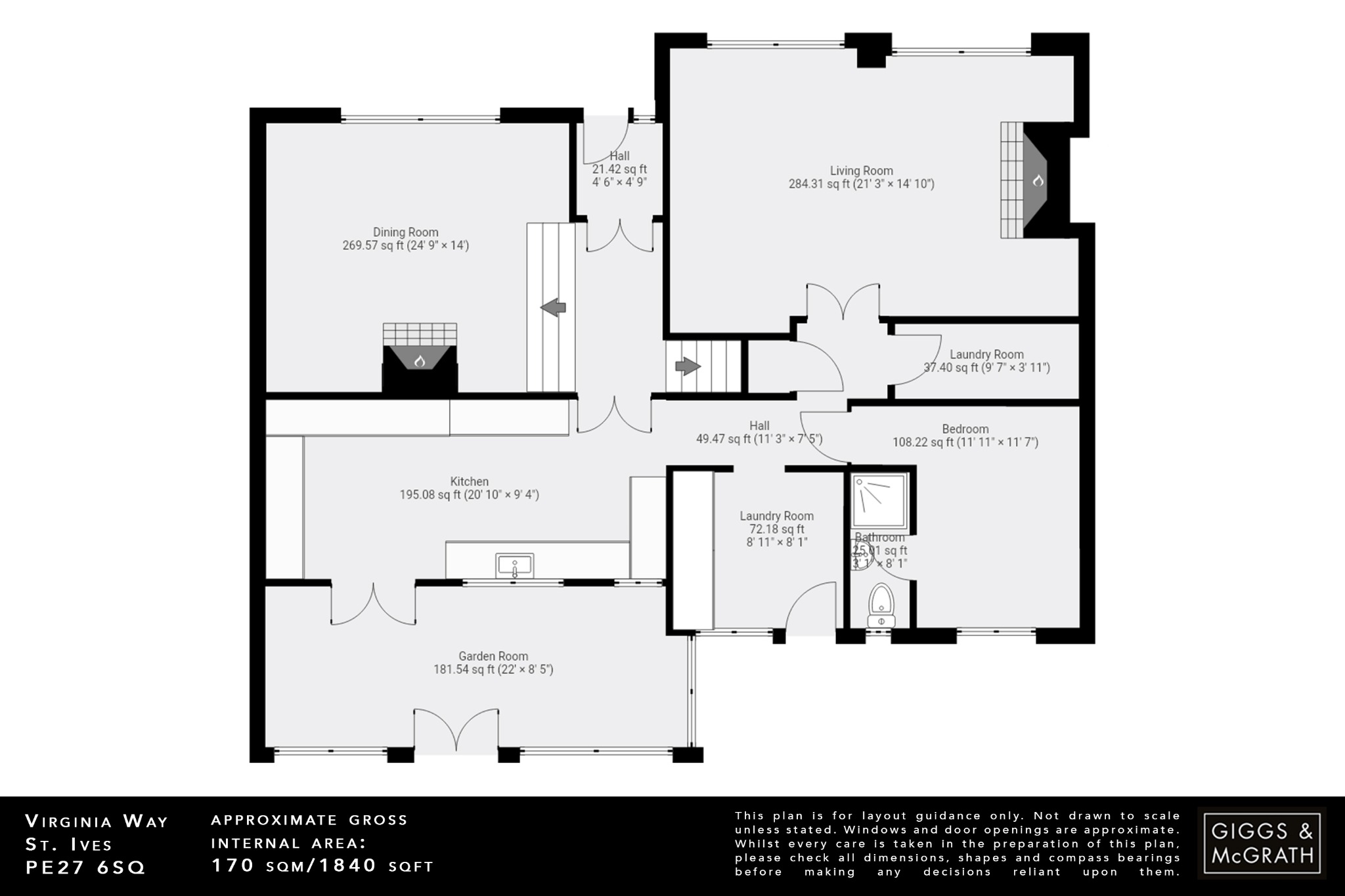 5 bed detached house for sale in Virginia Way, St. Ives - Property Floorplan