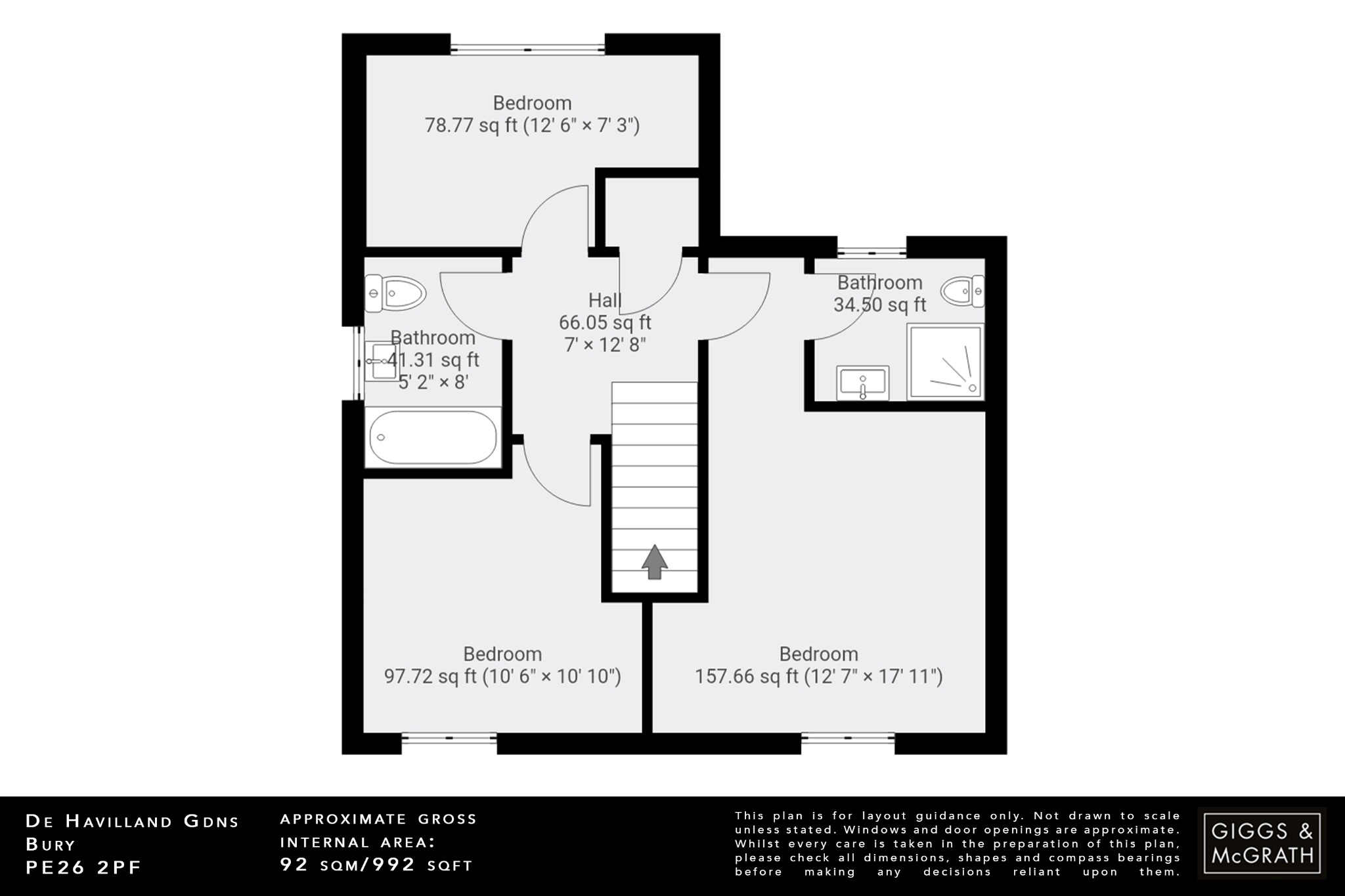 3 bed detached house for sale in De Havilland Gardens, Huntingdon - Property Floorplan