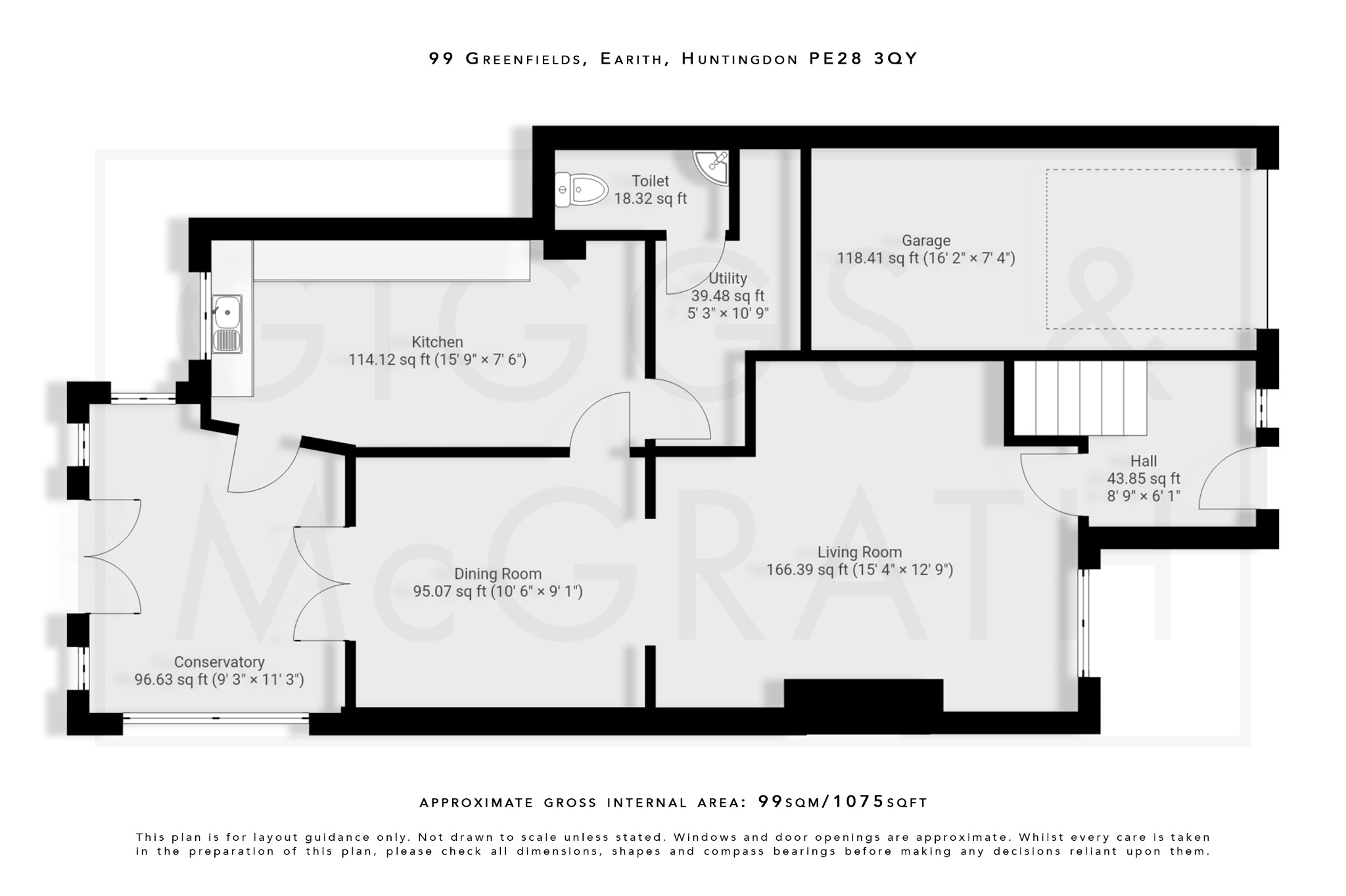 3 bed semi-detached house for sale in Greenfields, Huntingdon - Property Floorplan