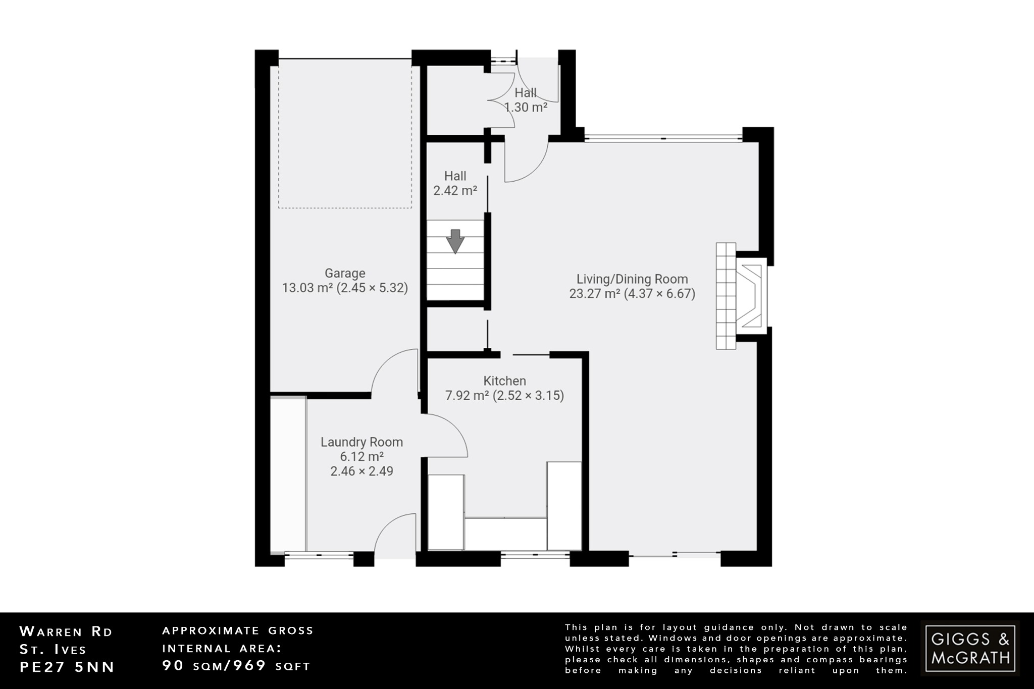 3 bed semi-detached house for sale in Warren Road, St. Ives - Property Floorplan