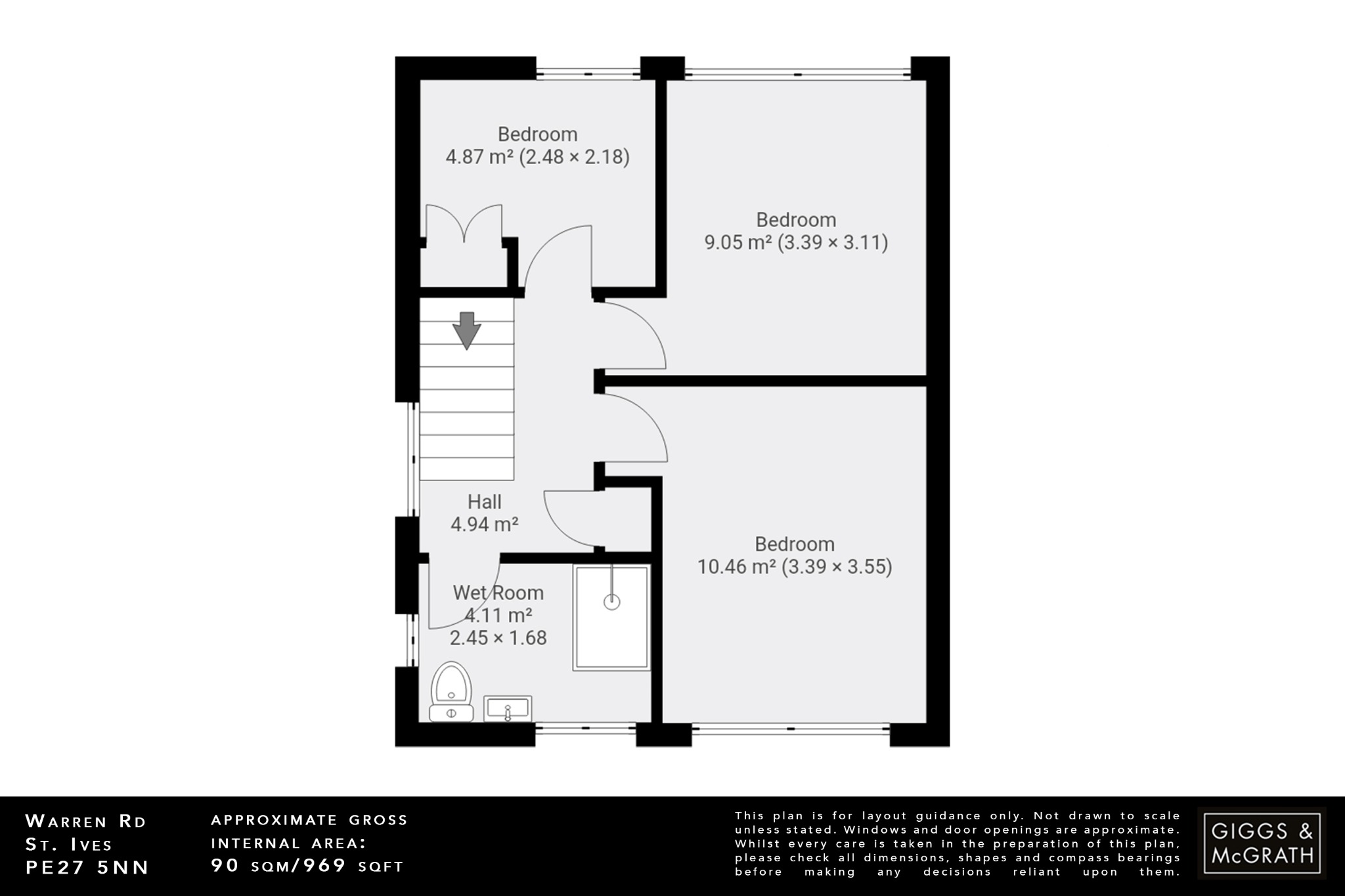 3 bed semi-detached house for sale in Warren Road, St. Ives - Property Floorplan