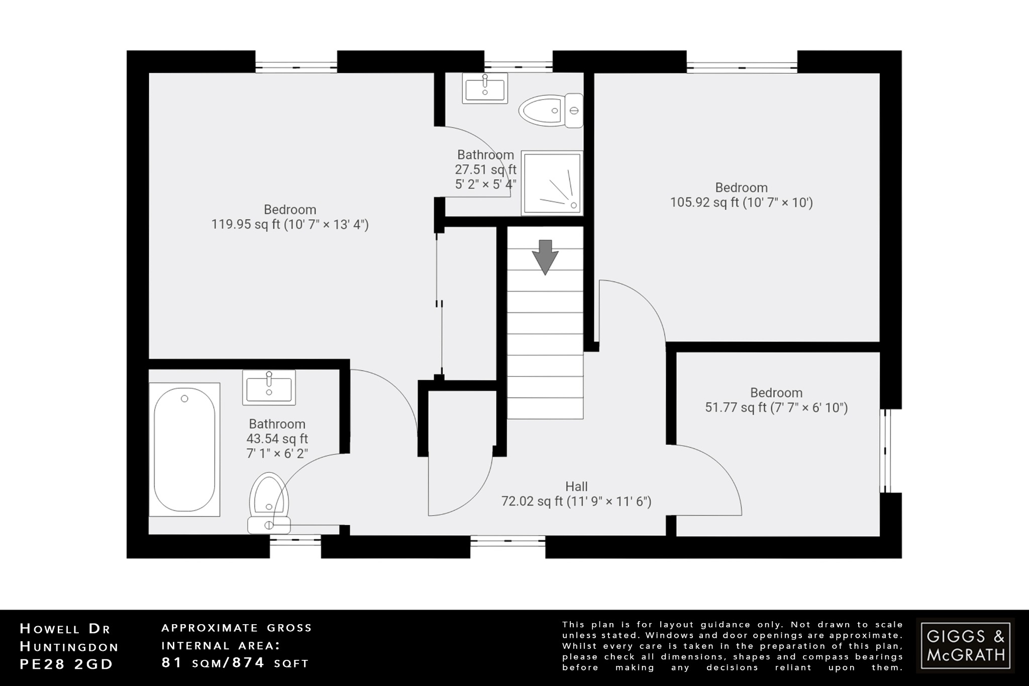 3 bed detached house for sale in Howell Drive, Huntingdon - Property Floorplan