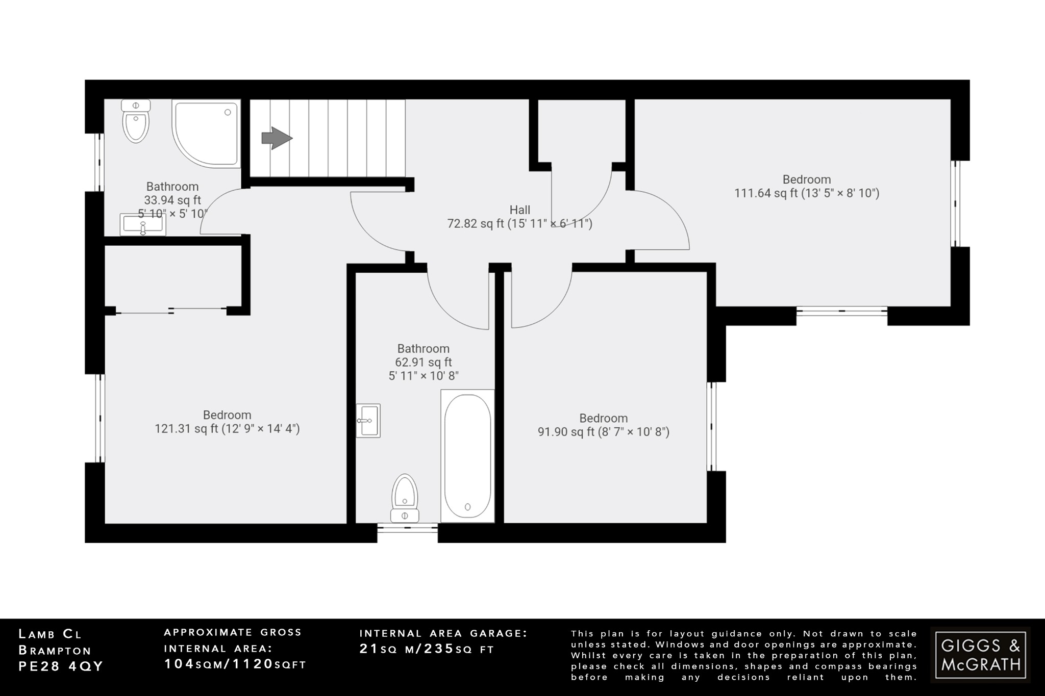 3 bed detached house for sale in Lamb Close, Huntingdon - Property Floorplan