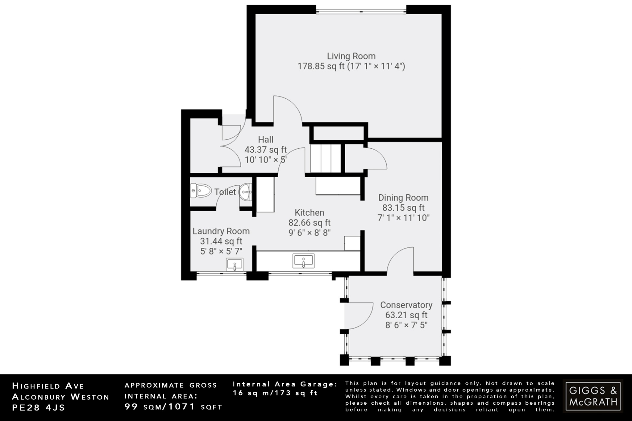 3 bed semi-detached house for sale in Highfield Avenue, Huntingdon - Property Floorplan