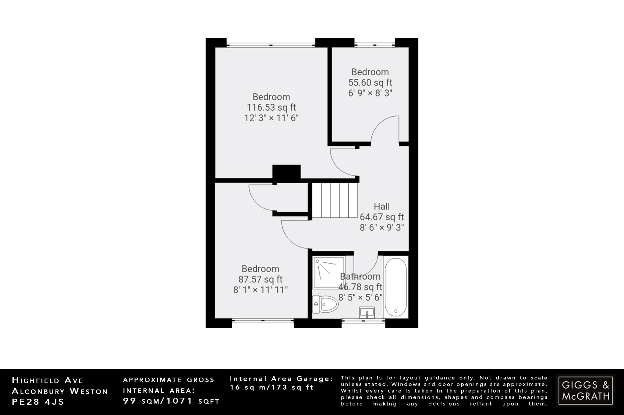 3 bed semi-detached house for sale in Highfield Avenue, Huntingdon - Property Floorplan