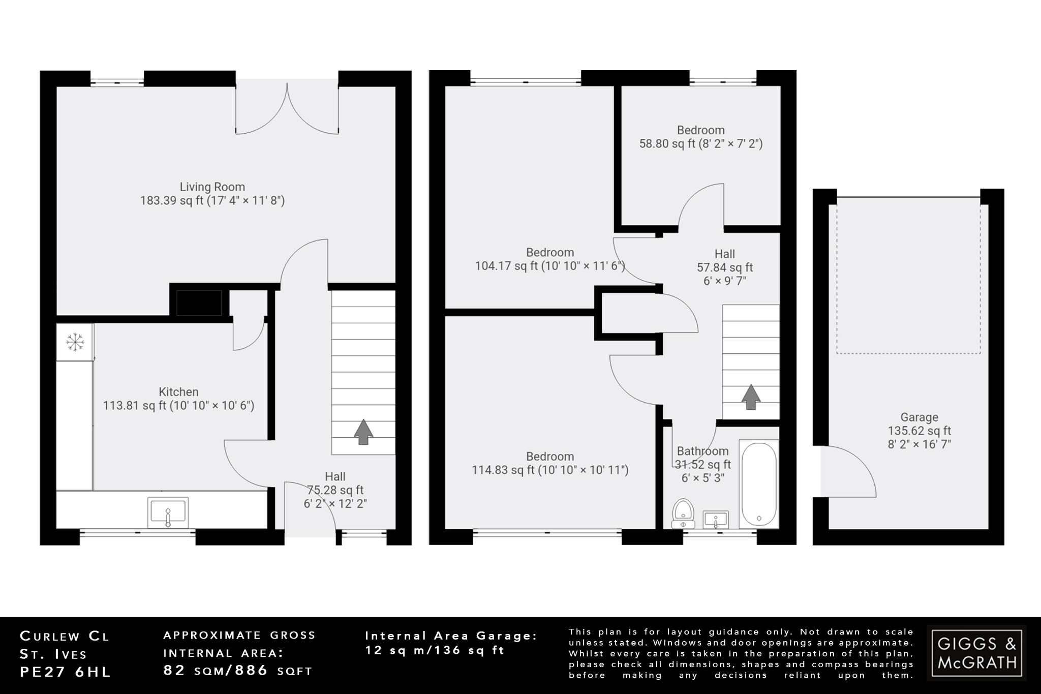 3 bed end of terrace house for sale in Curlew Close, St. Ives - Property Floorplan