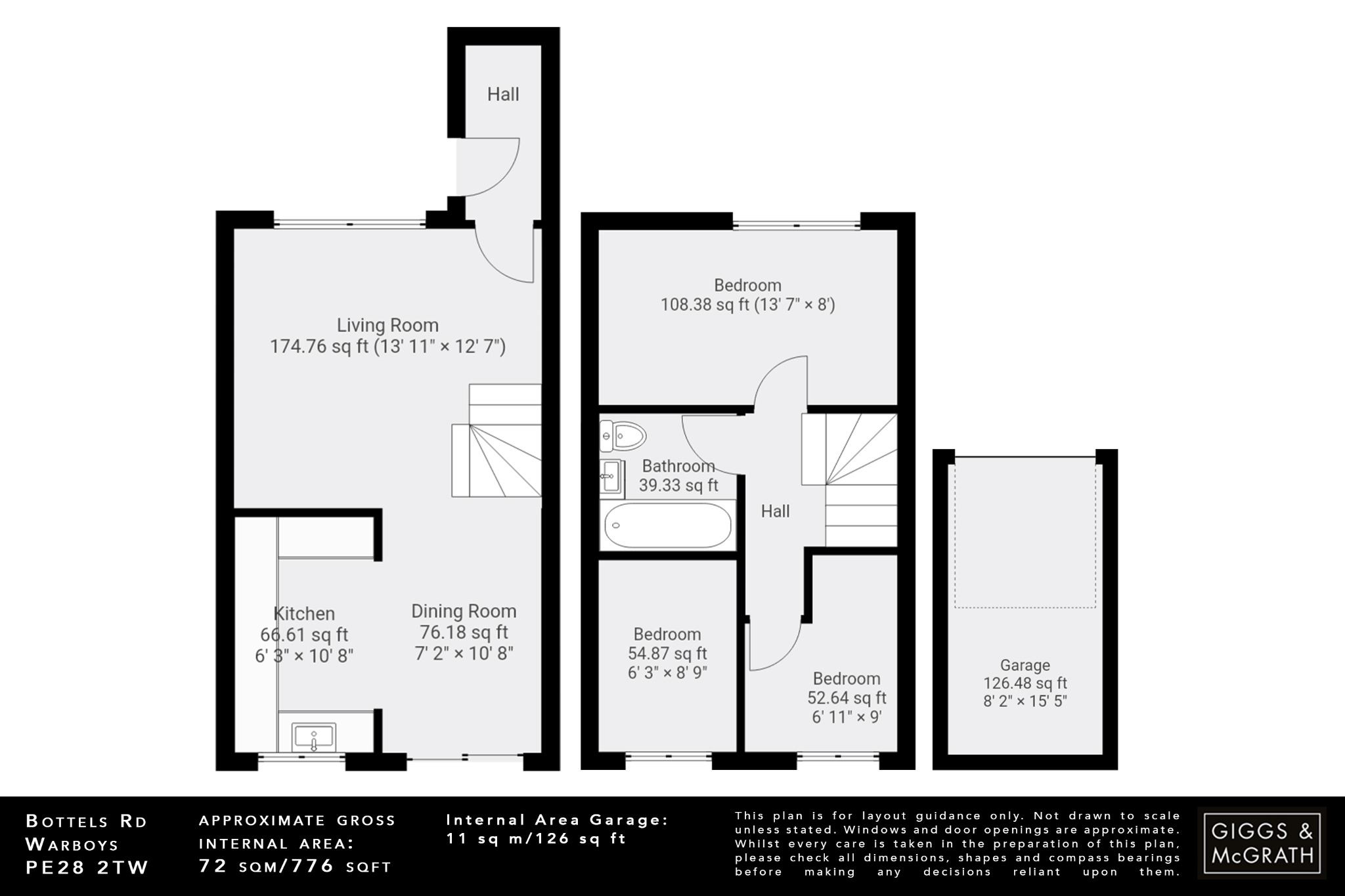 3 bed terraced house for sale in Bottels Road, Huntingdon - Property Floorplan