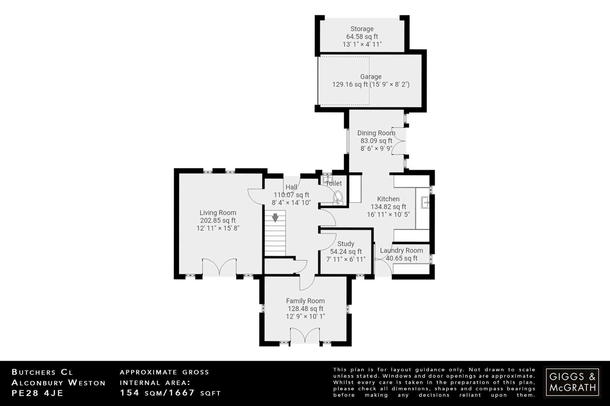 3 bed semi-detached house for sale in Butchers Close, Huntingdon - Property Floorplan