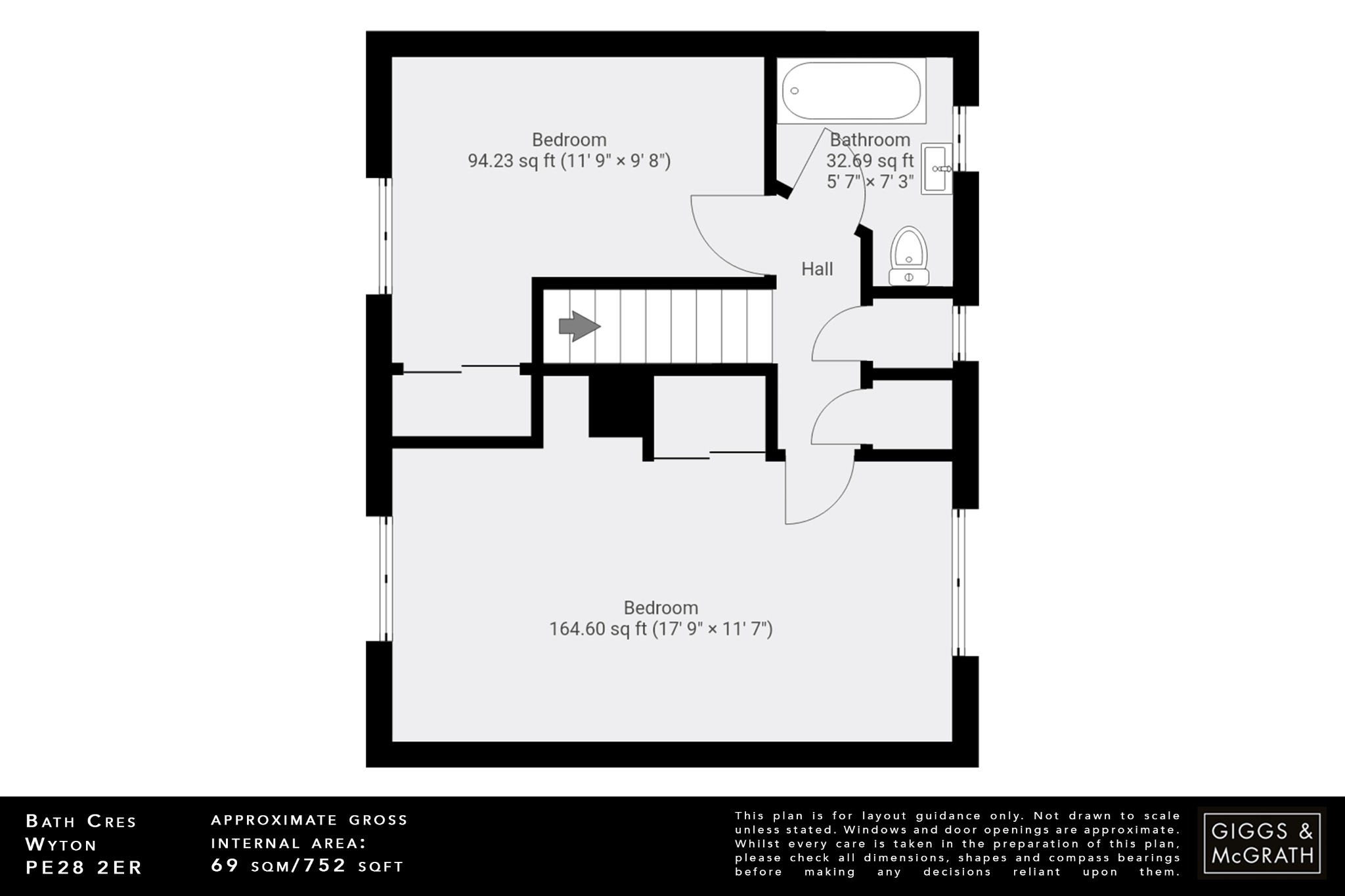 2 bed end of terrace house for sale in Bath Crescent, Huntingdon - Property Floorplan