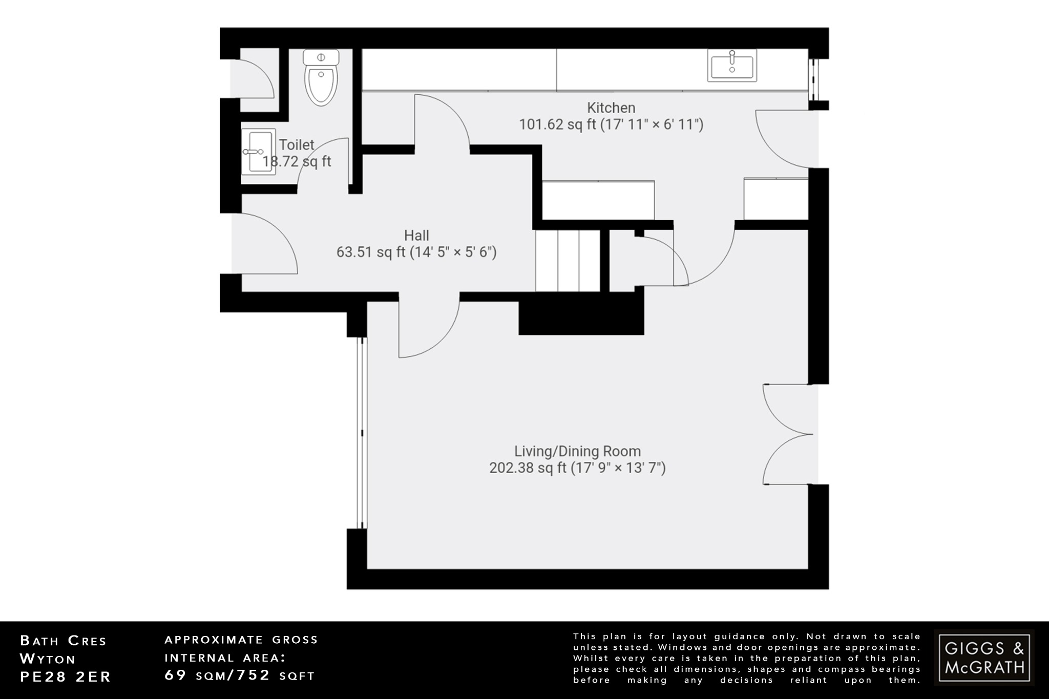 2 bed end of terrace house for sale in Bath Crescent, Huntingdon - Property Floorplan