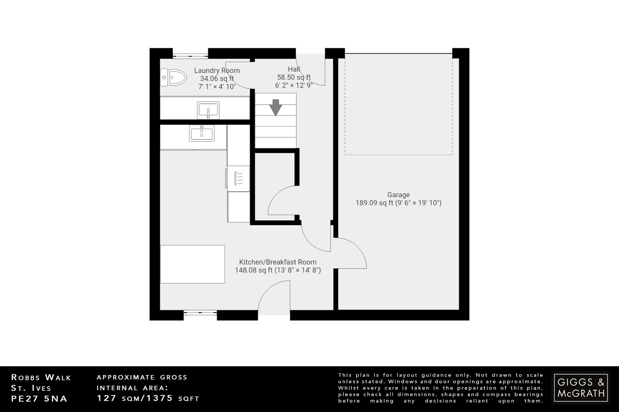 3 bed terraced house for sale in Robbs Walk, St. Ives - Property Floorplan