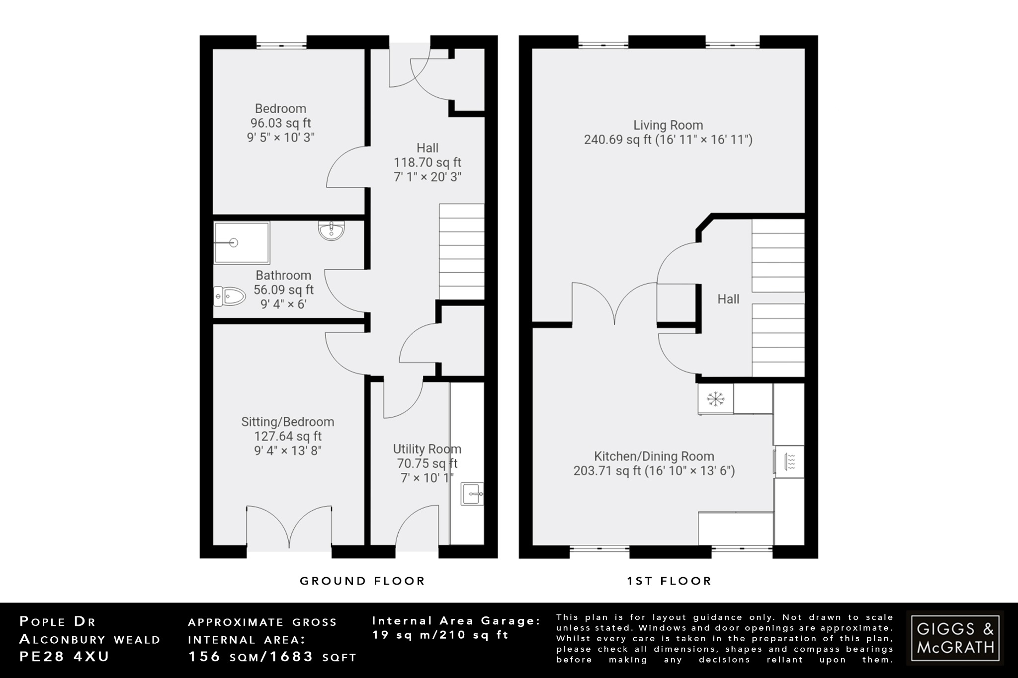 5 bed terraced house for sale in Pople Drive, Huntingdon - Property Floorplan