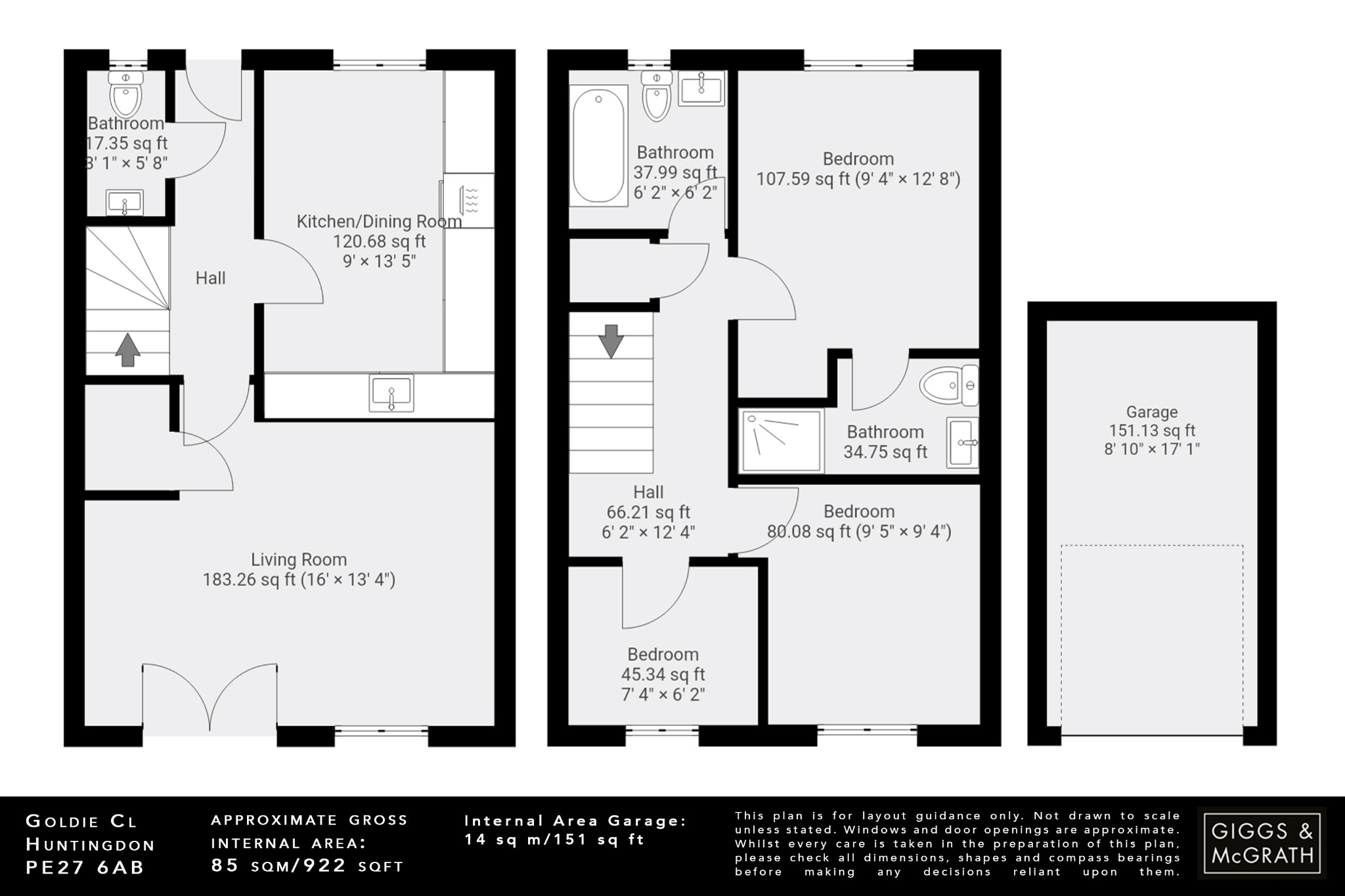 3 bed semi-detached house for sale in Goldie Close, St. Ives - Property Floorplan