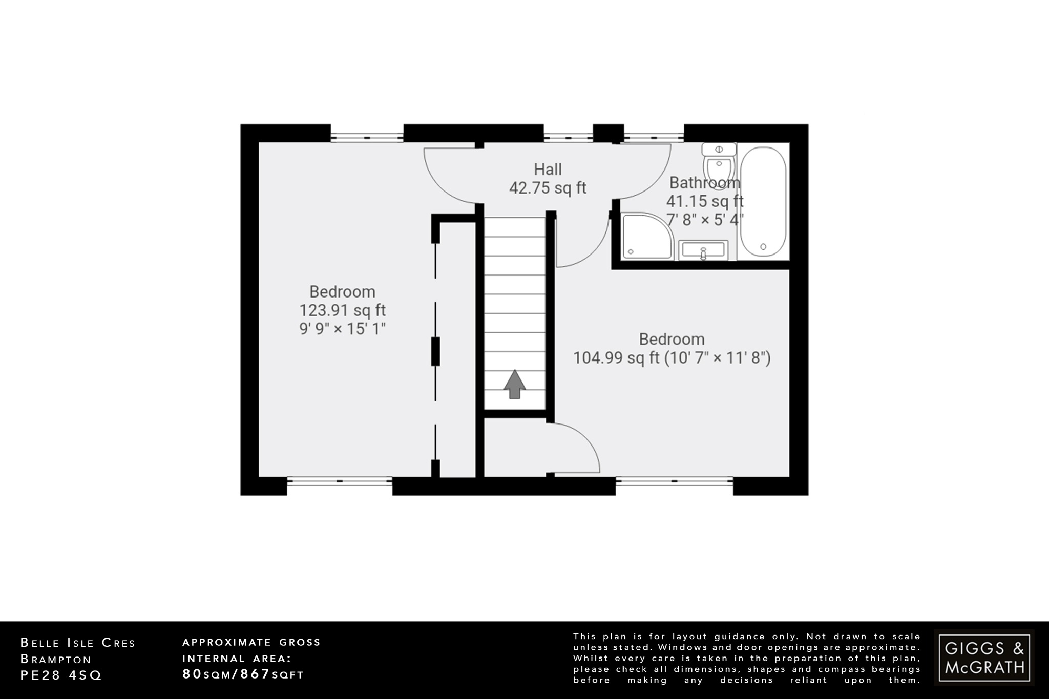 2 bed semi-detached house for sale in Belle Isle Crescent, Huntingdon - Property Floorplan