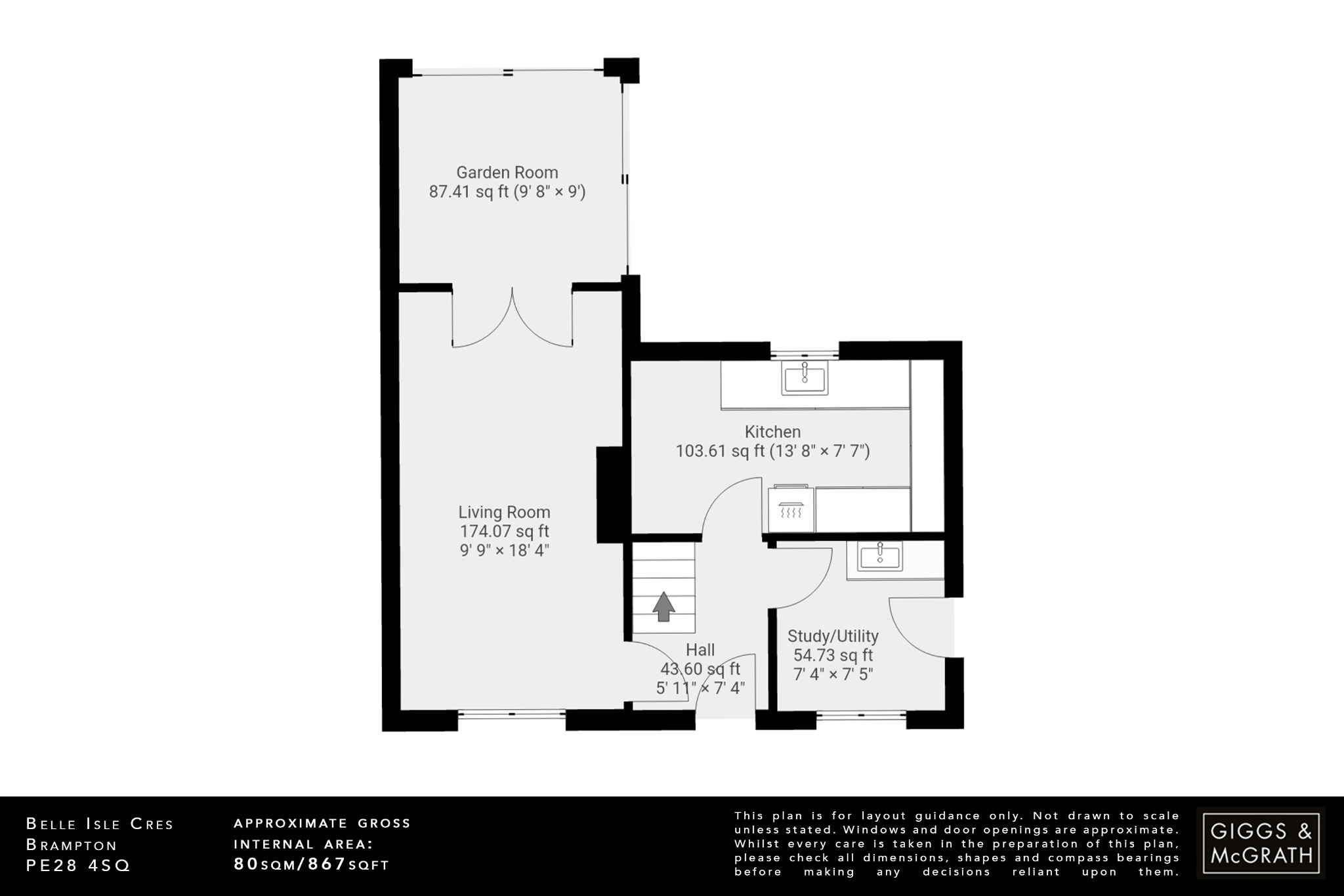 2 bed semi-detached house for sale in Belle Isle Crescent, Huntingdon - Property Floorplan