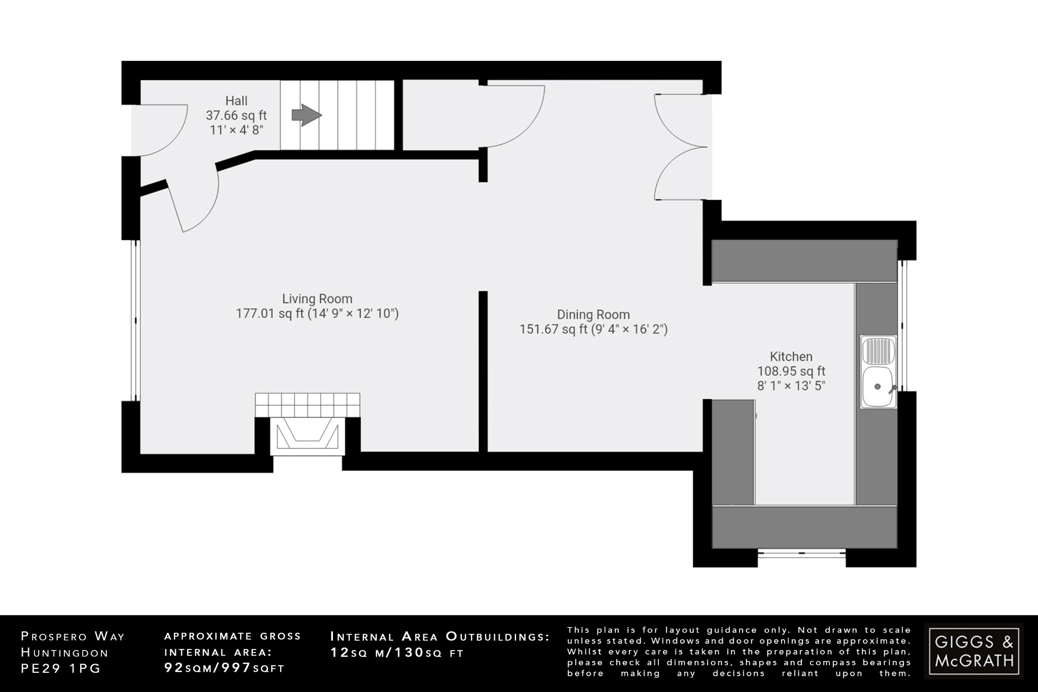 3 bed end of terrace house for sale in Prospero Way, Huntingdon - Property Floorplan