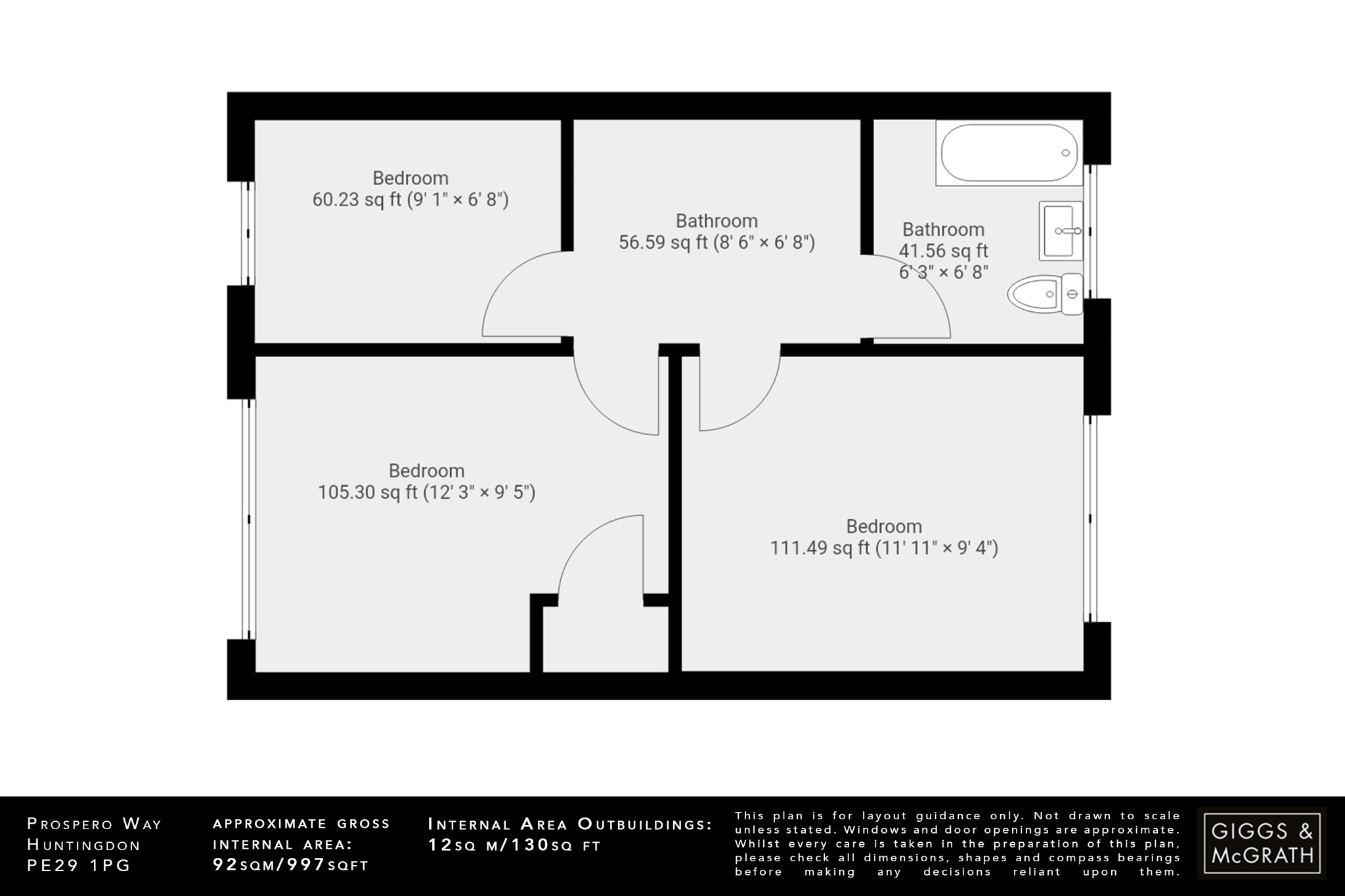 3 bed end of terrace house for sale in Prospero Way, Huntingdon - Property Floorplan