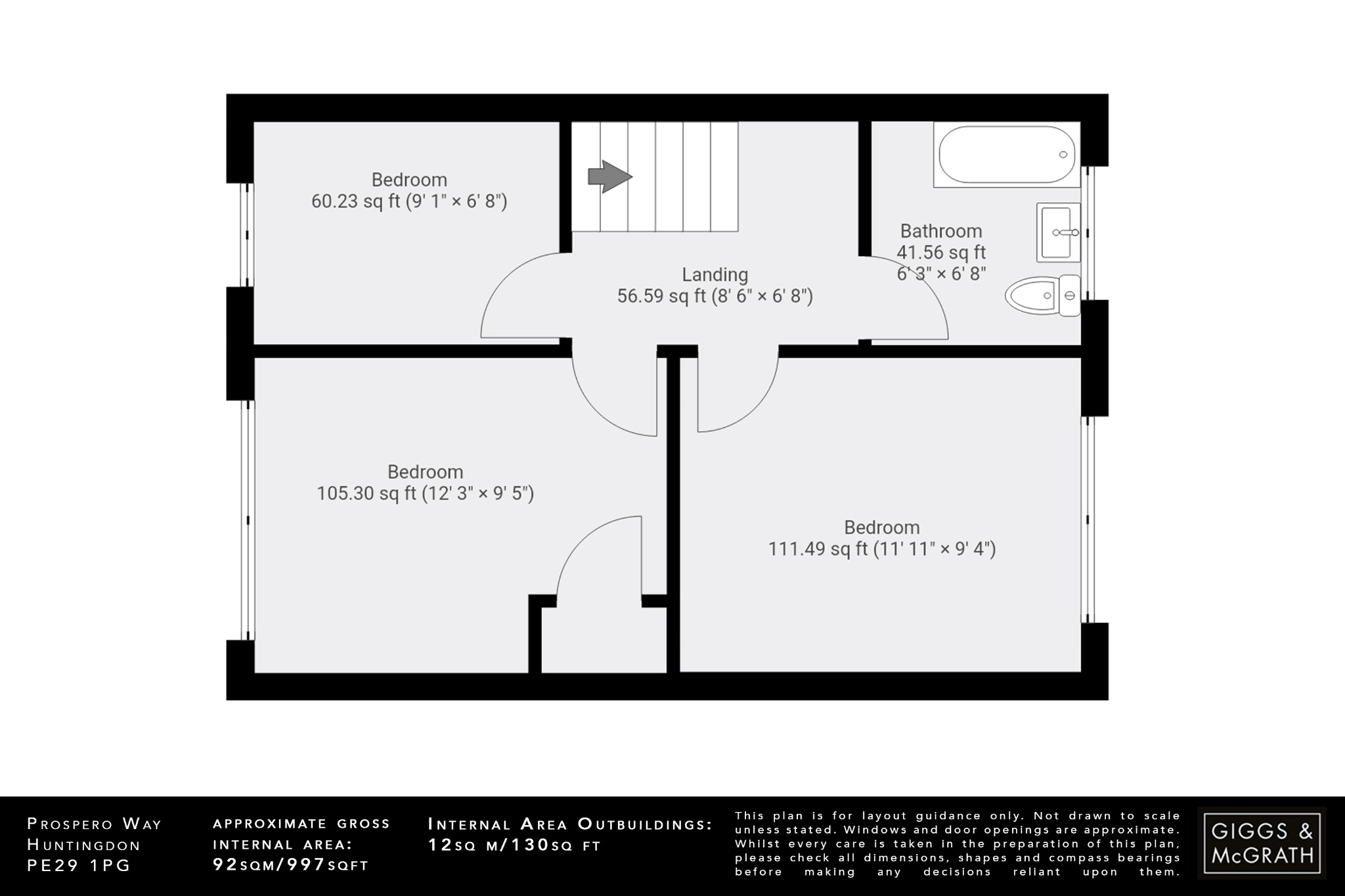 3 bed end of terrace house for sale in Prospero Way, Huntingdon - Property Floorplan