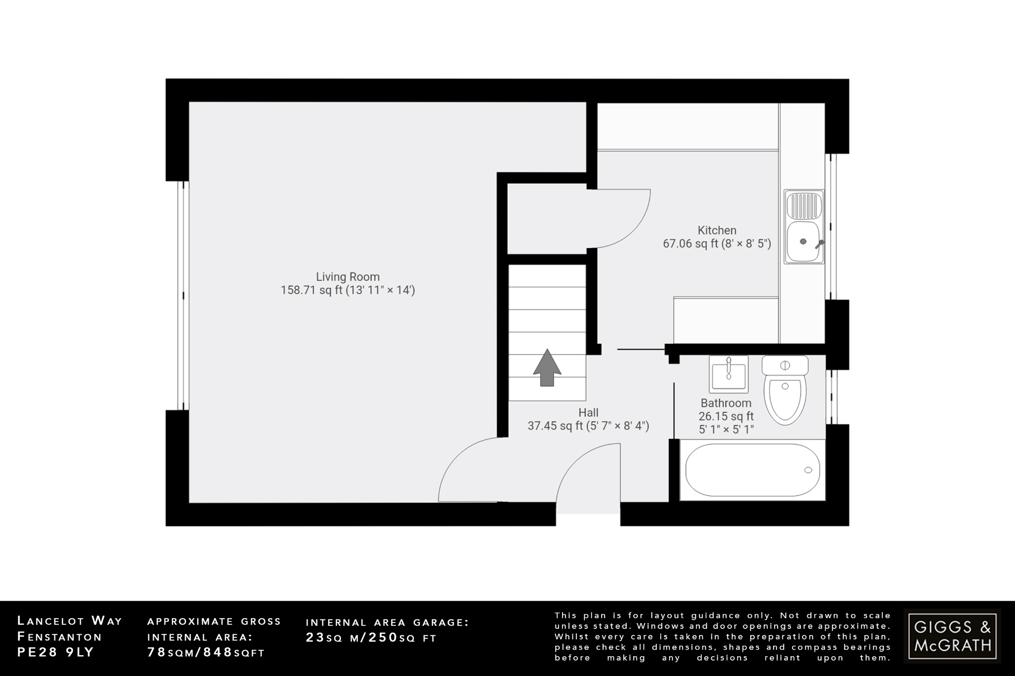 2 bed semi-detached house for sale in Lancelot Way, Huntingdon - Property Floorplan