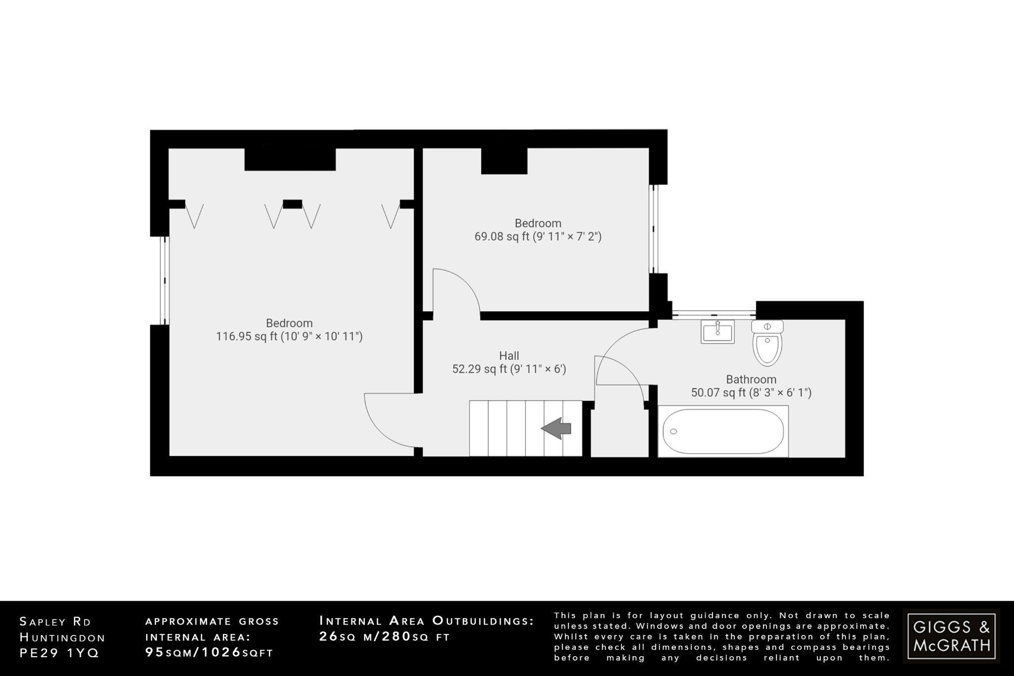 2 bed end of terrace house for sale in Sapley Road, Huntingdon - Property Floorplan