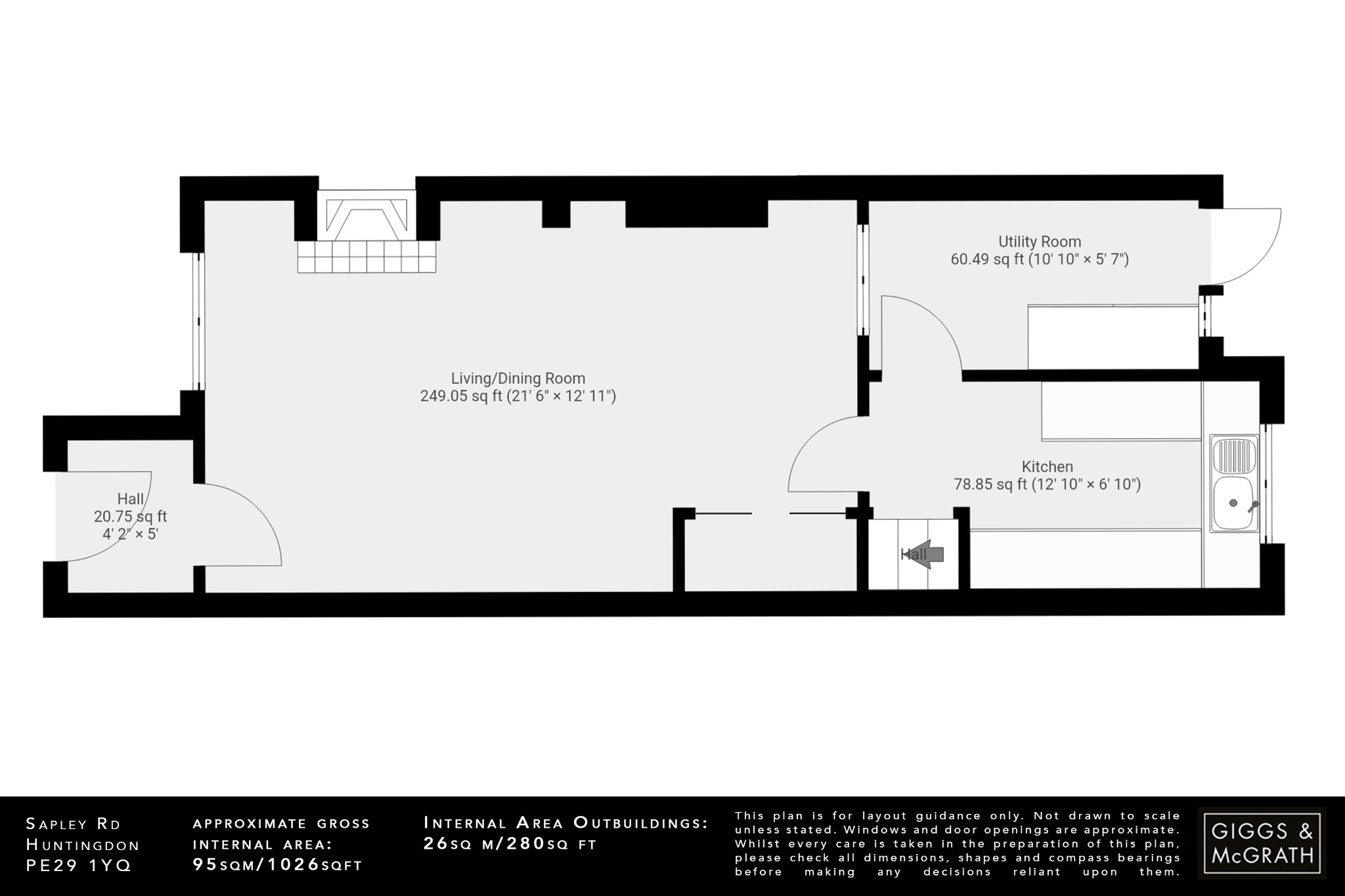 2 bed end of terrace house for sale in Sapley Road, Huntingdon - Property Floorplan