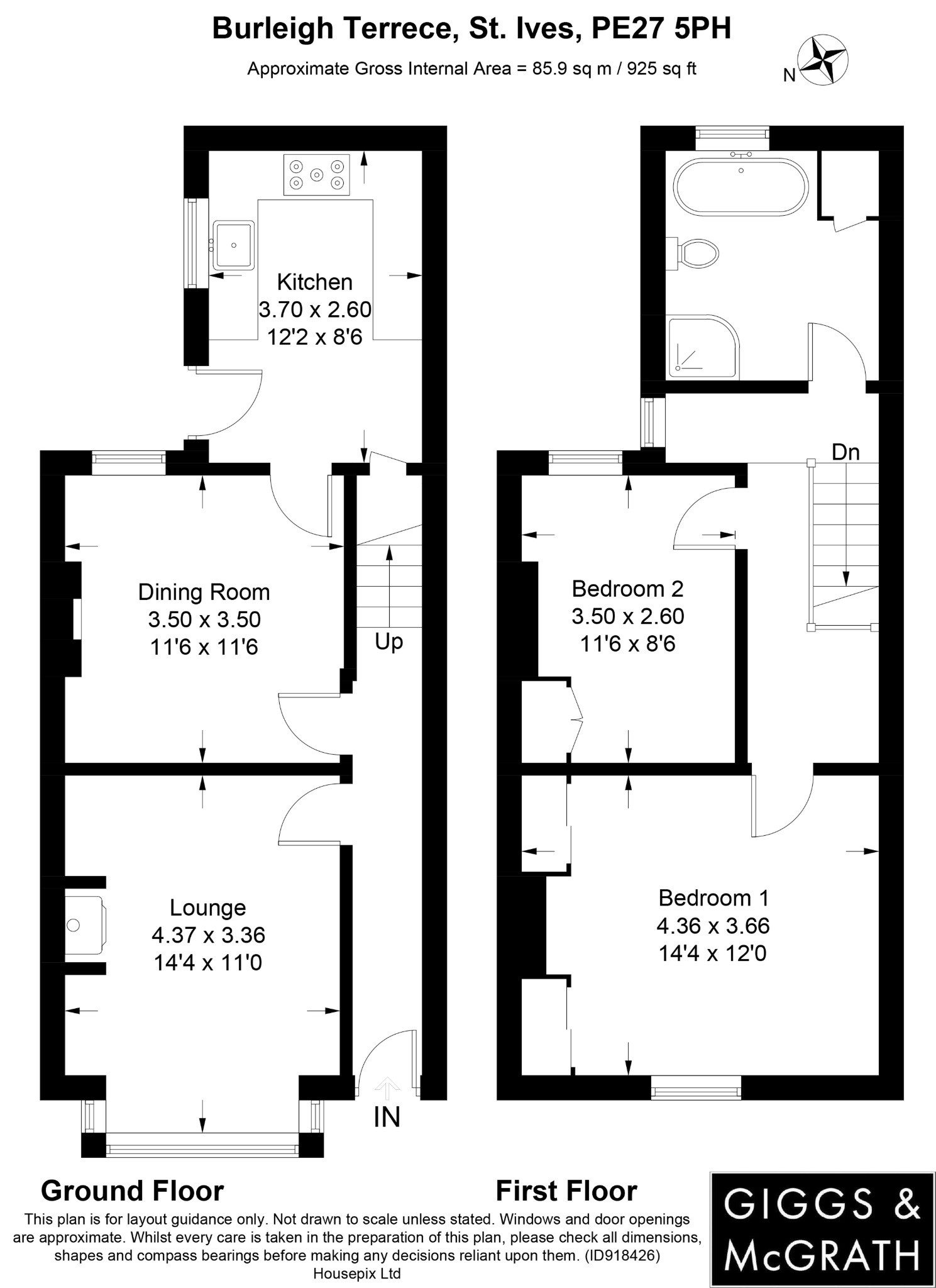 2 bed cottage for sale in Burleigh Terrace, St. Ives - Property Floorplan