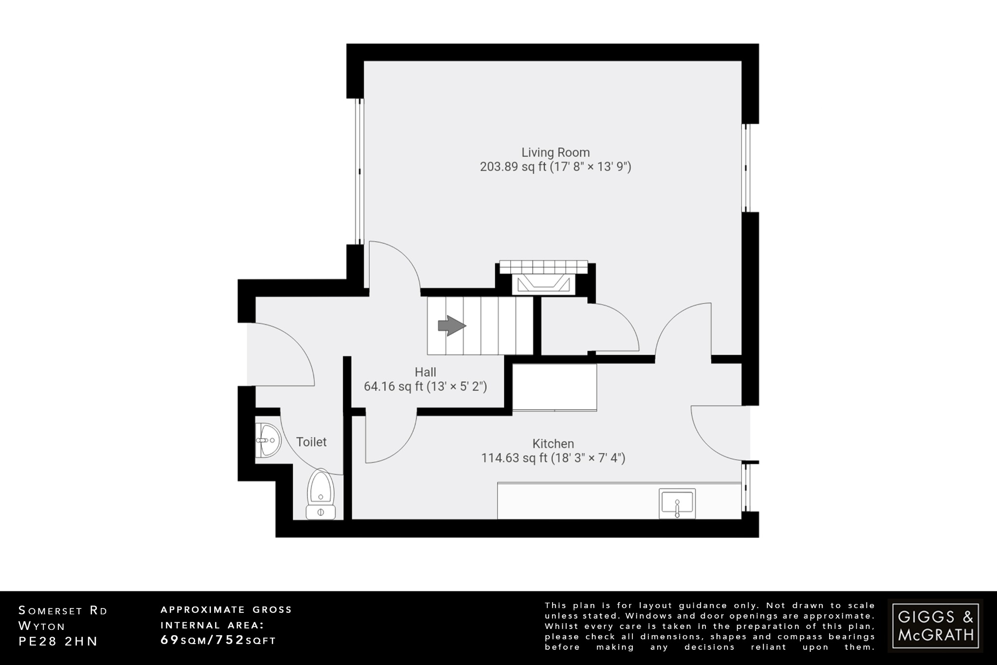 2 bed semi-detached house for sale in Somerset Road, Huntingdon - Property Floorplan