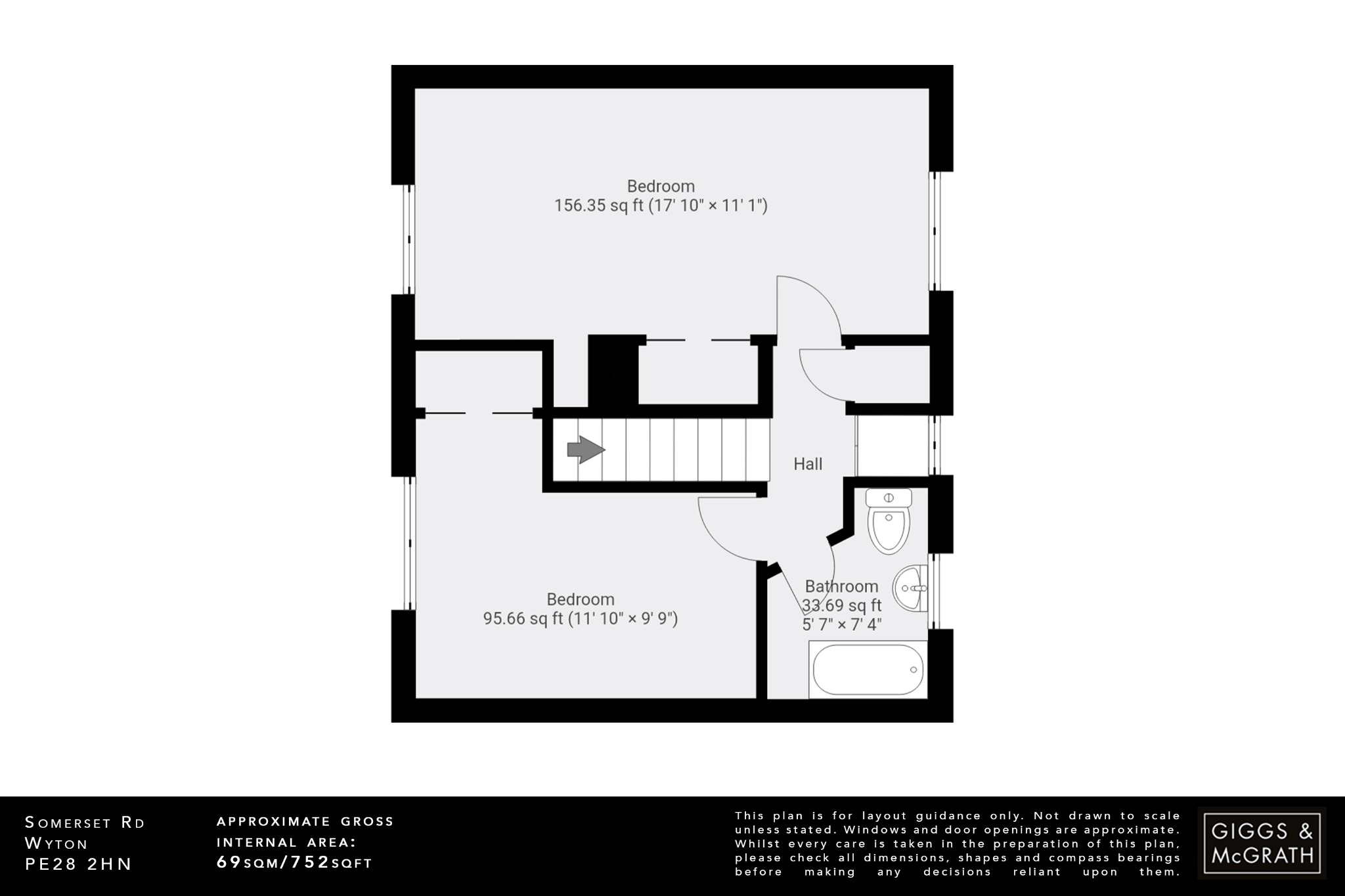 2 bed semi-detached house for sale in Somerset Road, Huntingdon - Property Floorplan