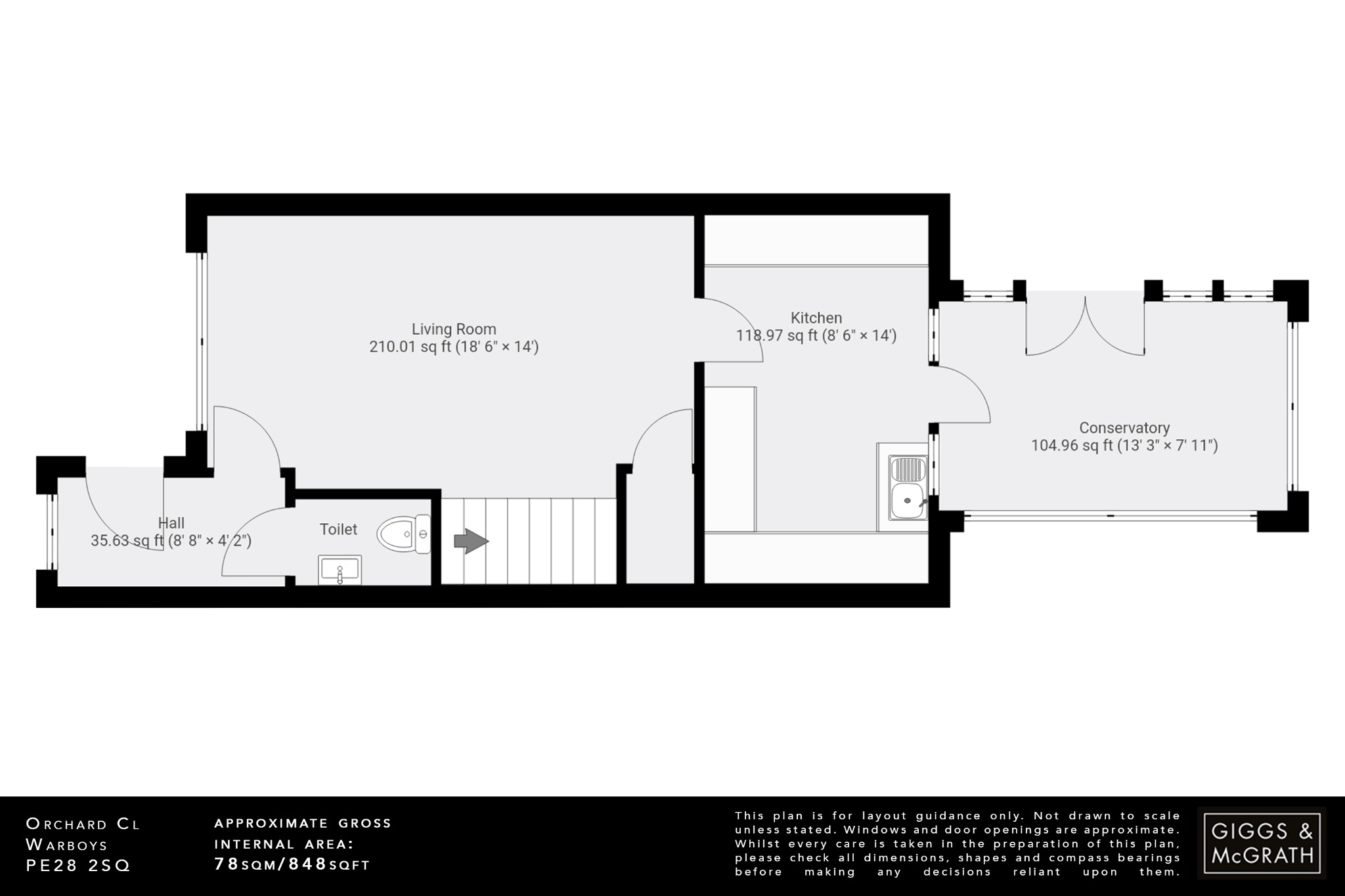 2 bed end of terrace house for sale in Orchard Close, Huntingdon - Property Floorplan