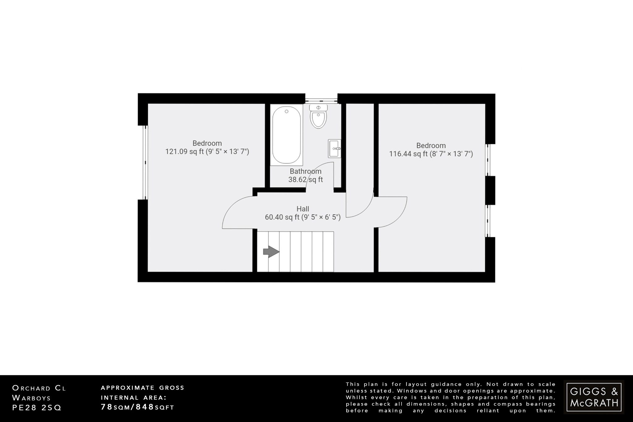 2 bed end of terrace house for sale in Orchard Close, Huntingdon - Property Floorplan