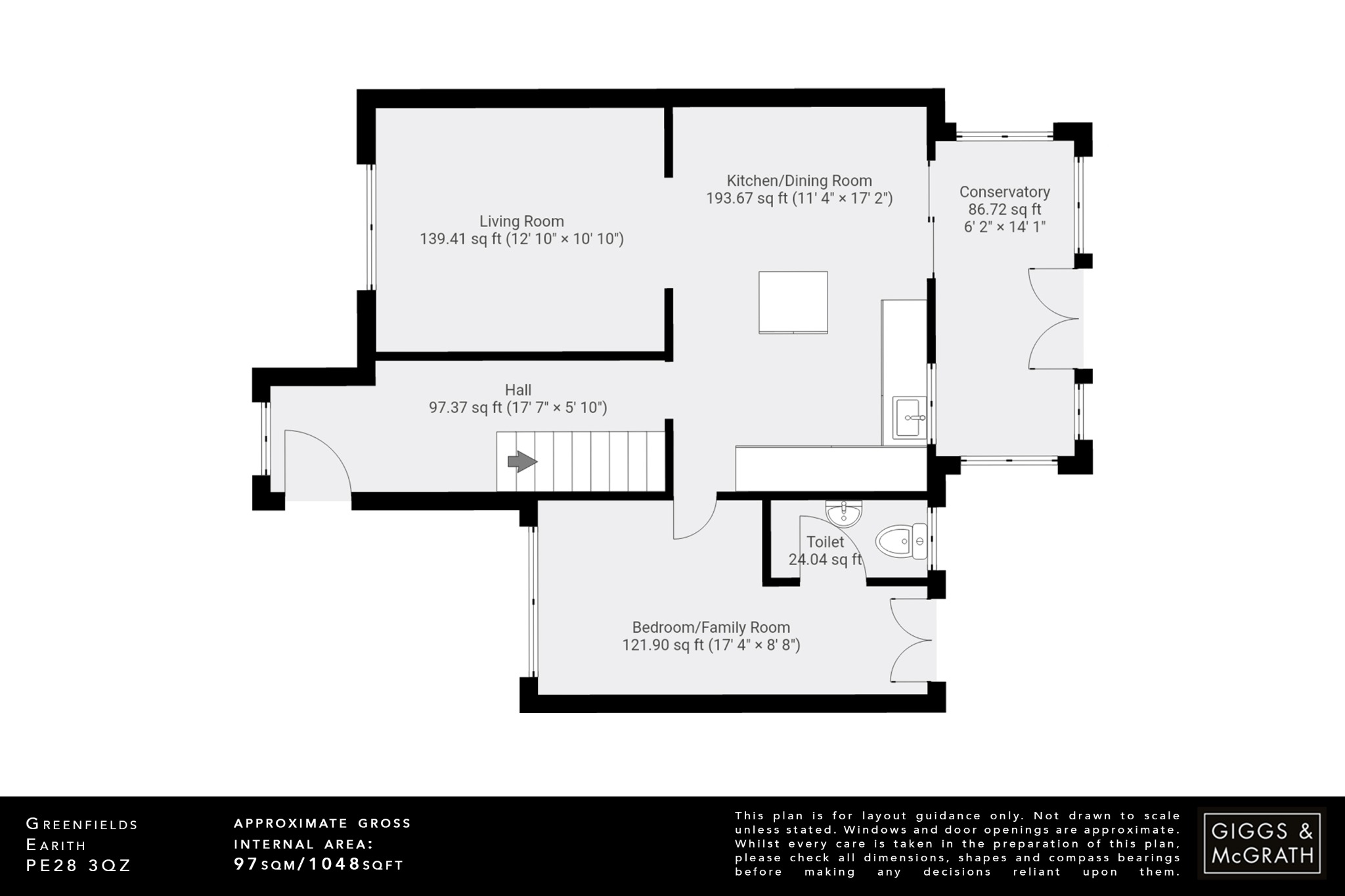 3 bed detached house for sale in Greenfields, Huntingdon - Property Floorplan