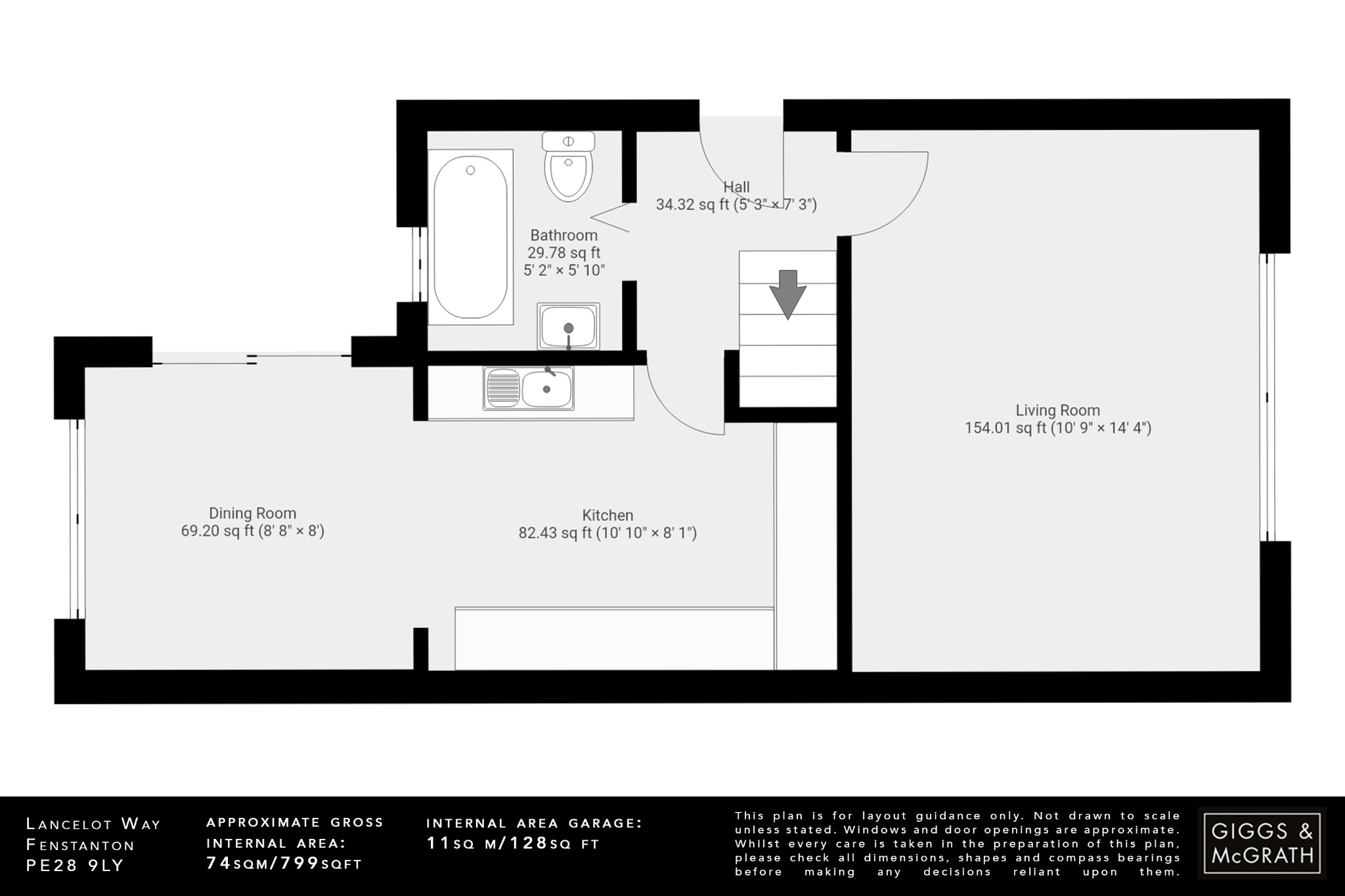 2 bed semi-detached house for sale in Lancelot Way, Huntingdon - Property Floorplan