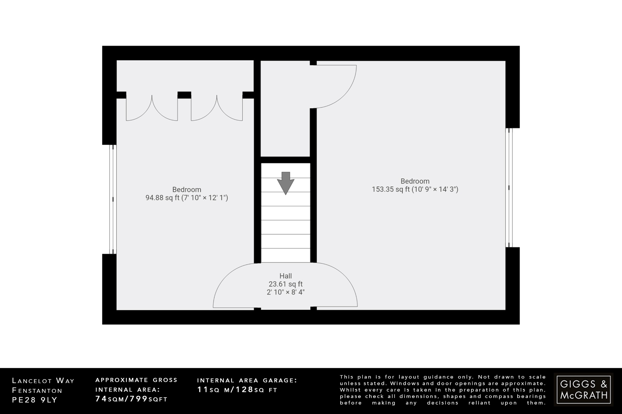 2 bed semi-detached house for sale in Lancelot Way, Huntingdon - Property Floorplan