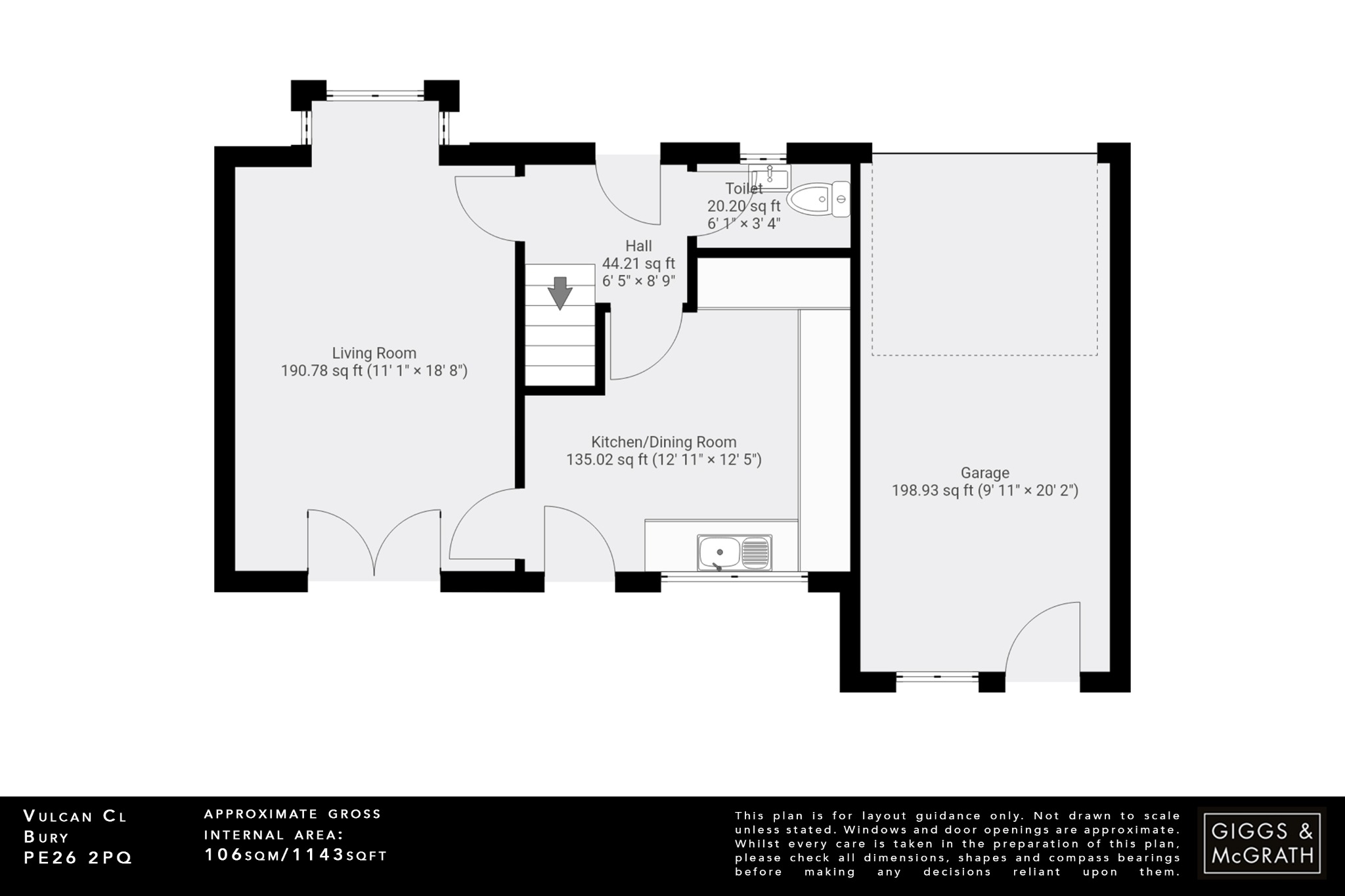 3 bed terraced house for sale in Bury, Huntingdon - Property Floorplan