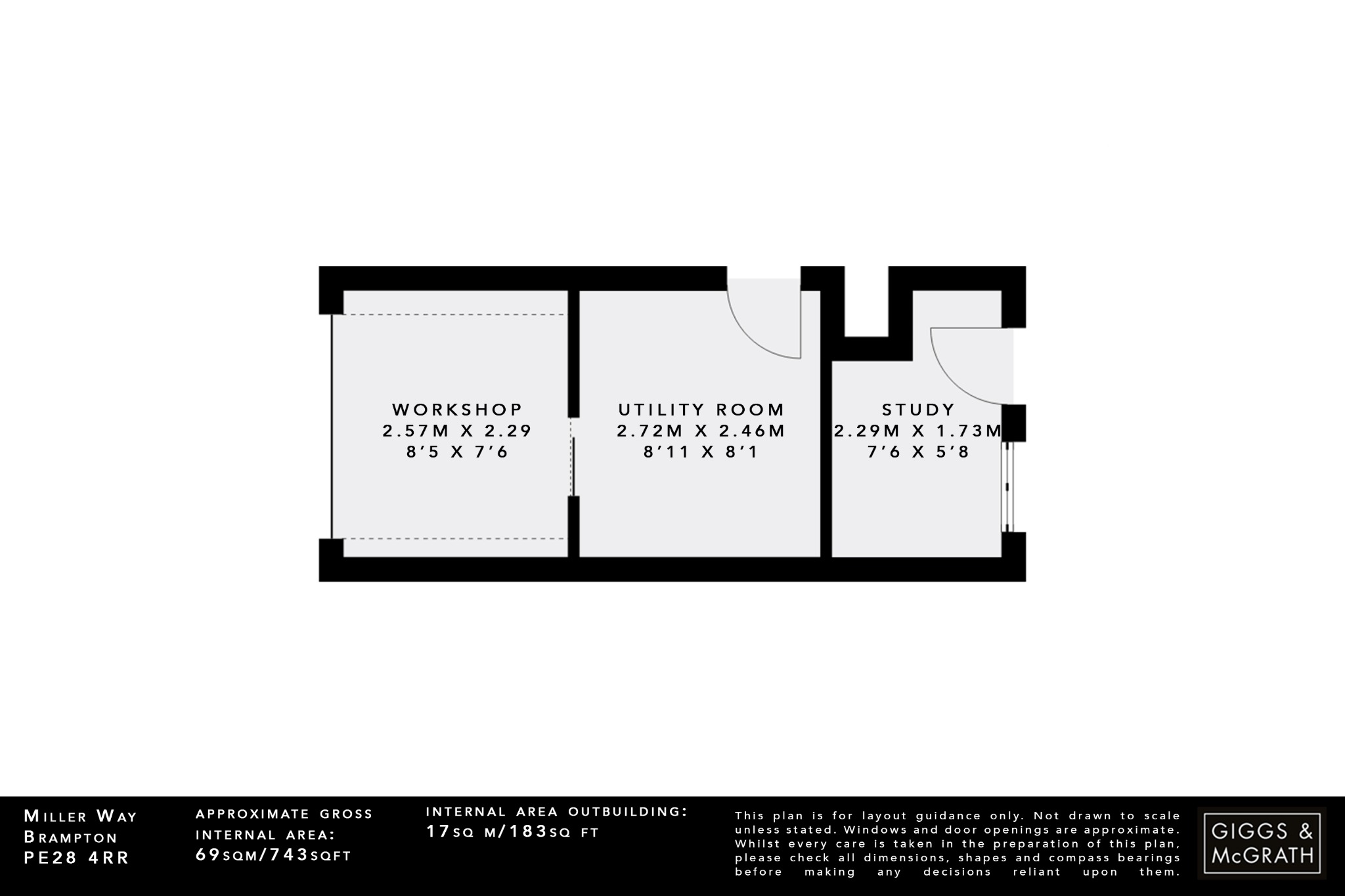 2 bed bungalow for sale in Miller Way, Huntingdon - Property Floorplan