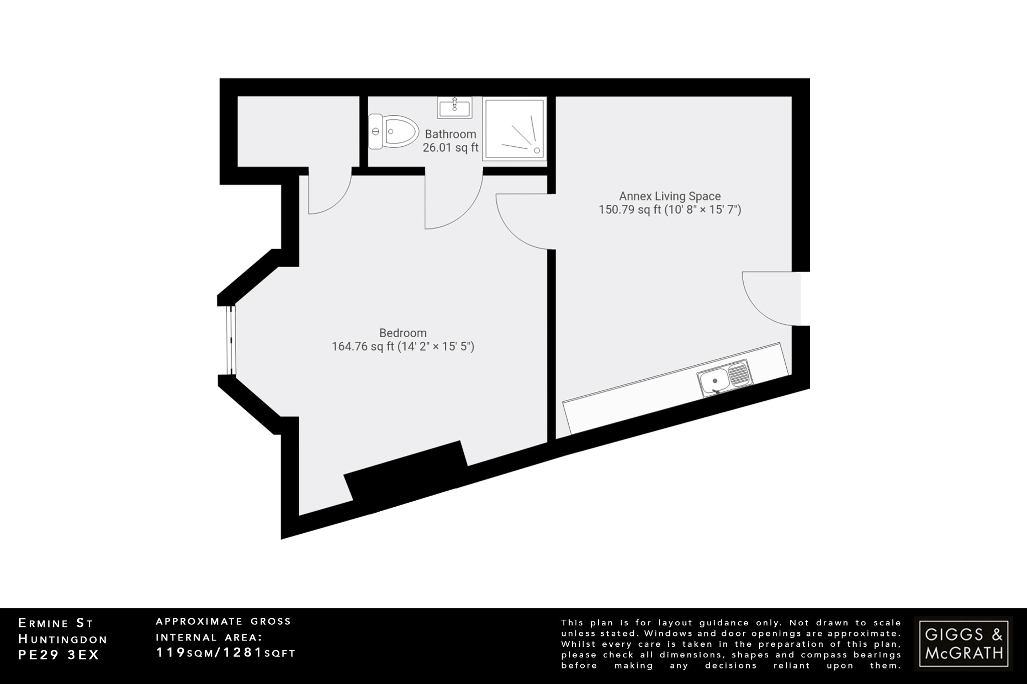 3 bed end of terrace house for sale in Ermine Street, Huntingdon - Property Floorplan