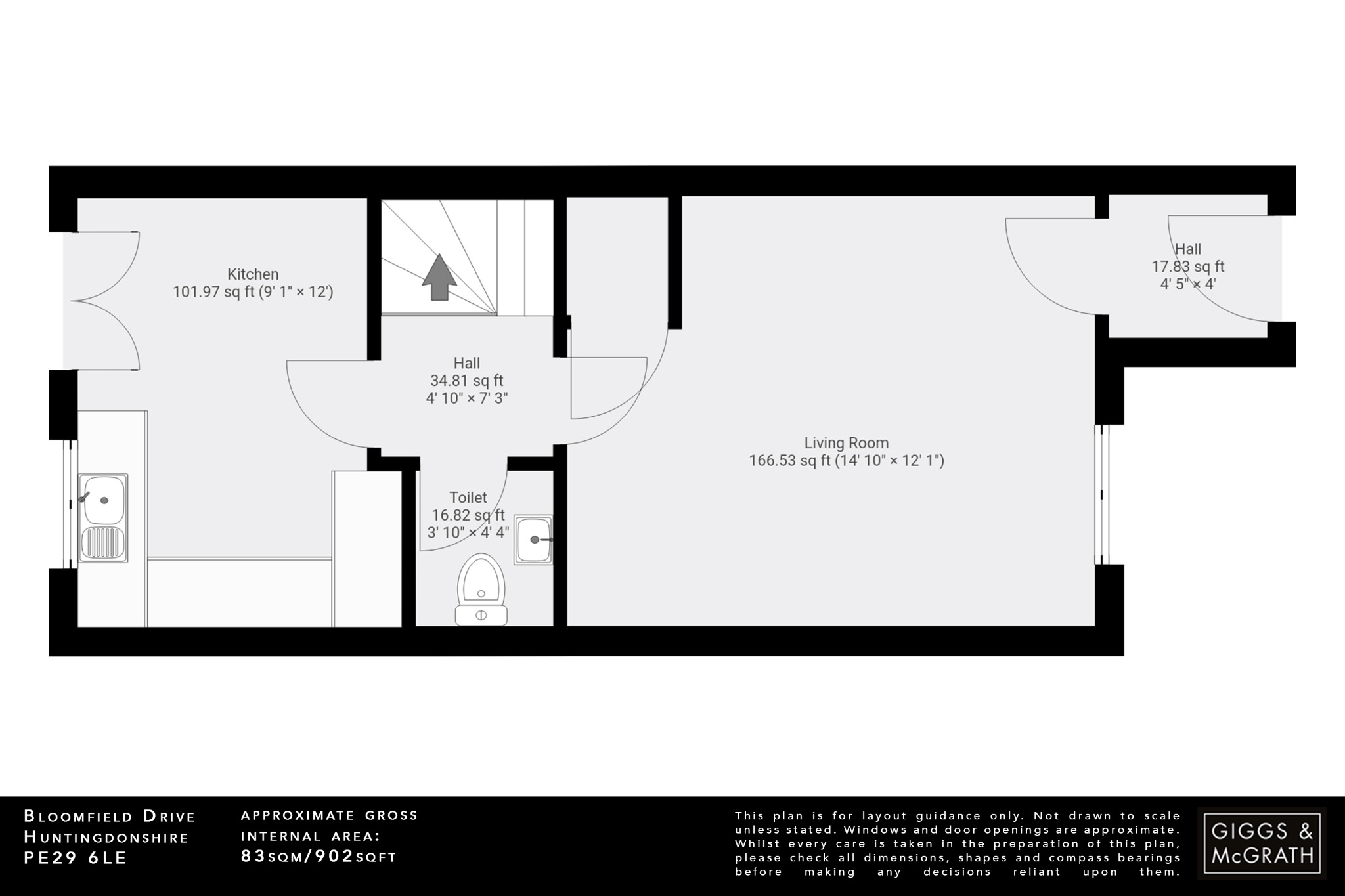 3 bed terraced house for sale in Huntingdon - Property Floorplan