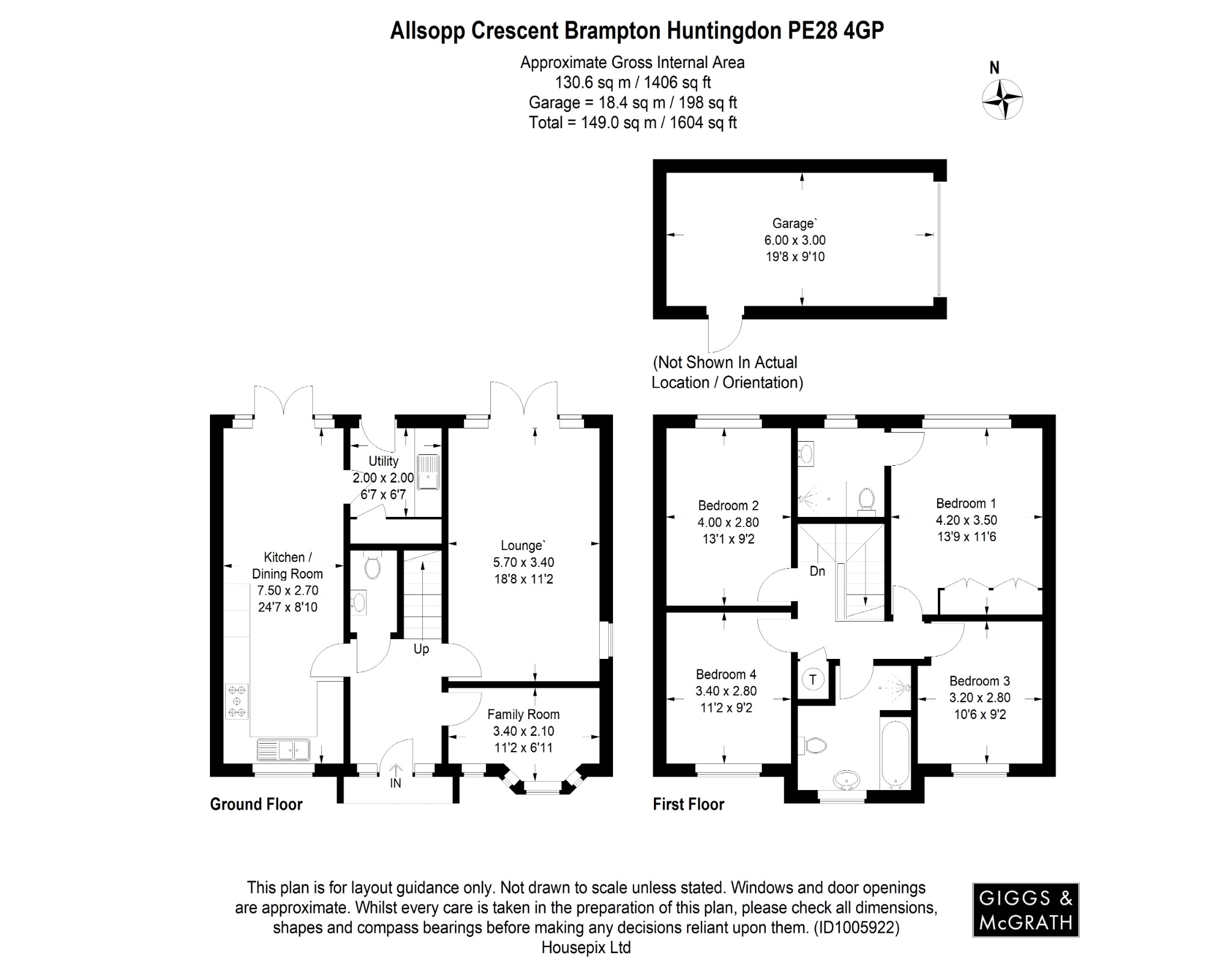 4 bed detached house for sale in Allsopp Crescent, Huntingdon - Property Floorplan