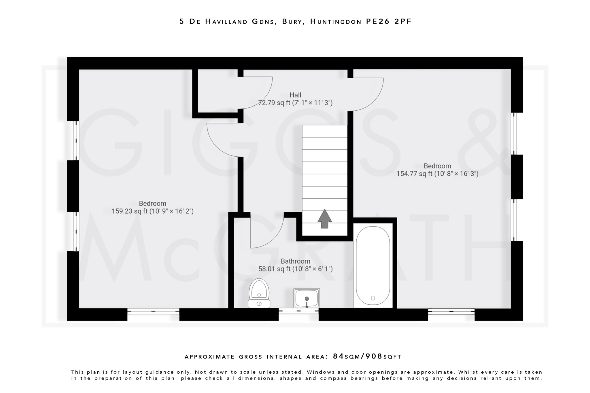 2 bed semi-detached house for sale in Bury, Huntingdon - Property Floorplan