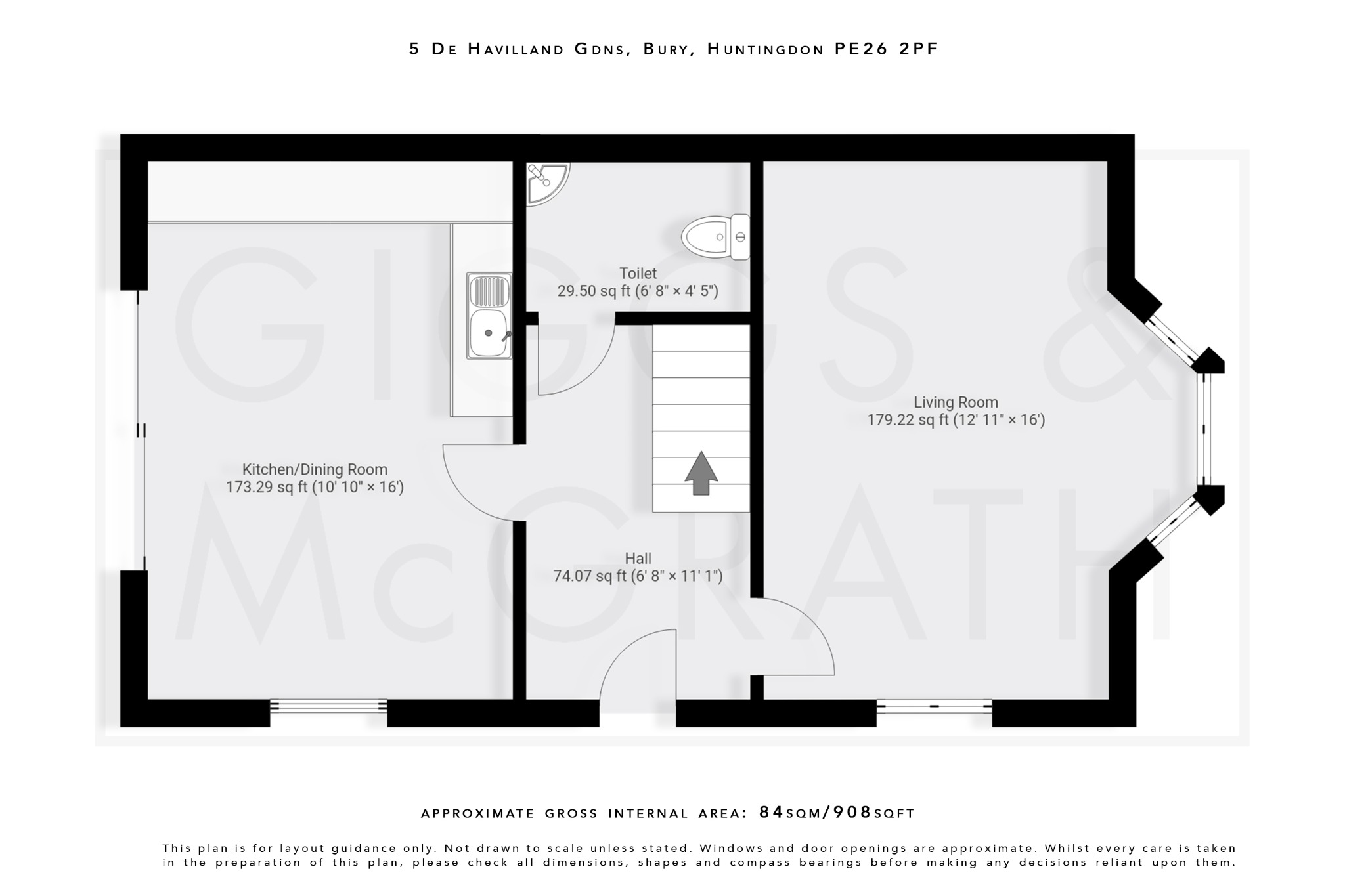 2 bed semi-detached house for sale in Bury, Huntingdon - Property Floorplan