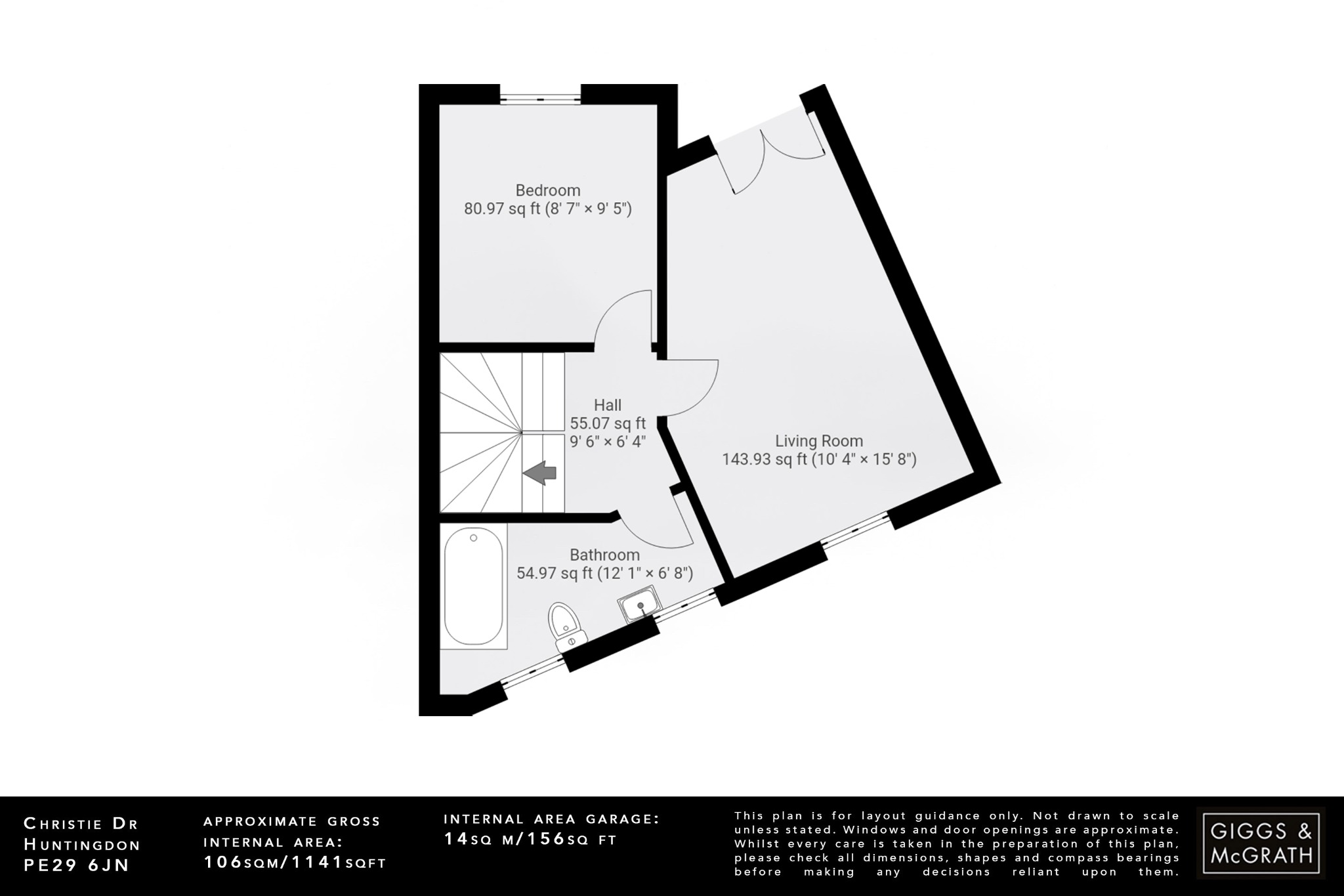 3 bed terraced house for sale in Christie Drive, Huntingdon - Property Floorplan