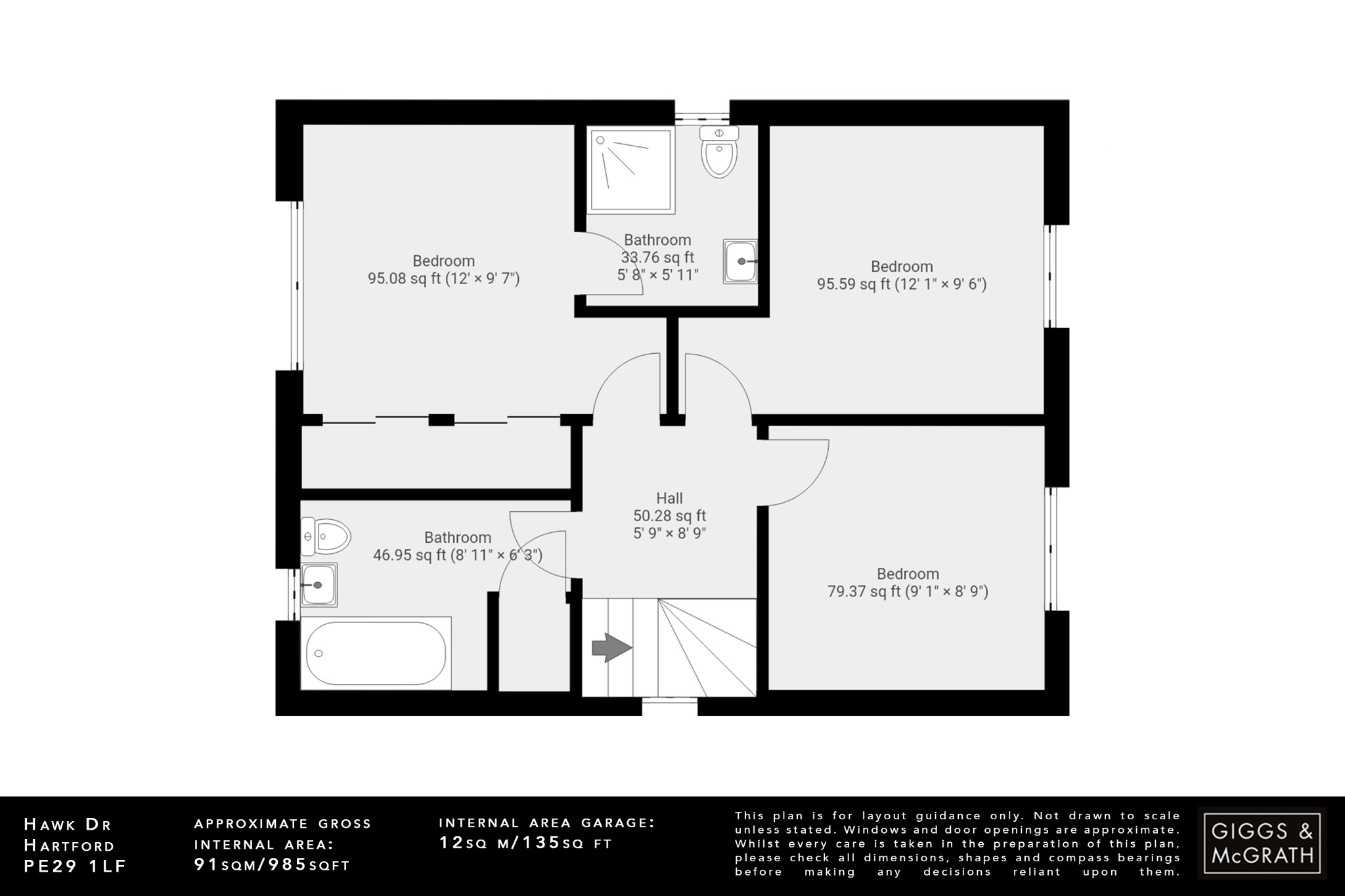 3 bed detached house for sale in Hawk Drive, Huntingdon - Property Floorplan