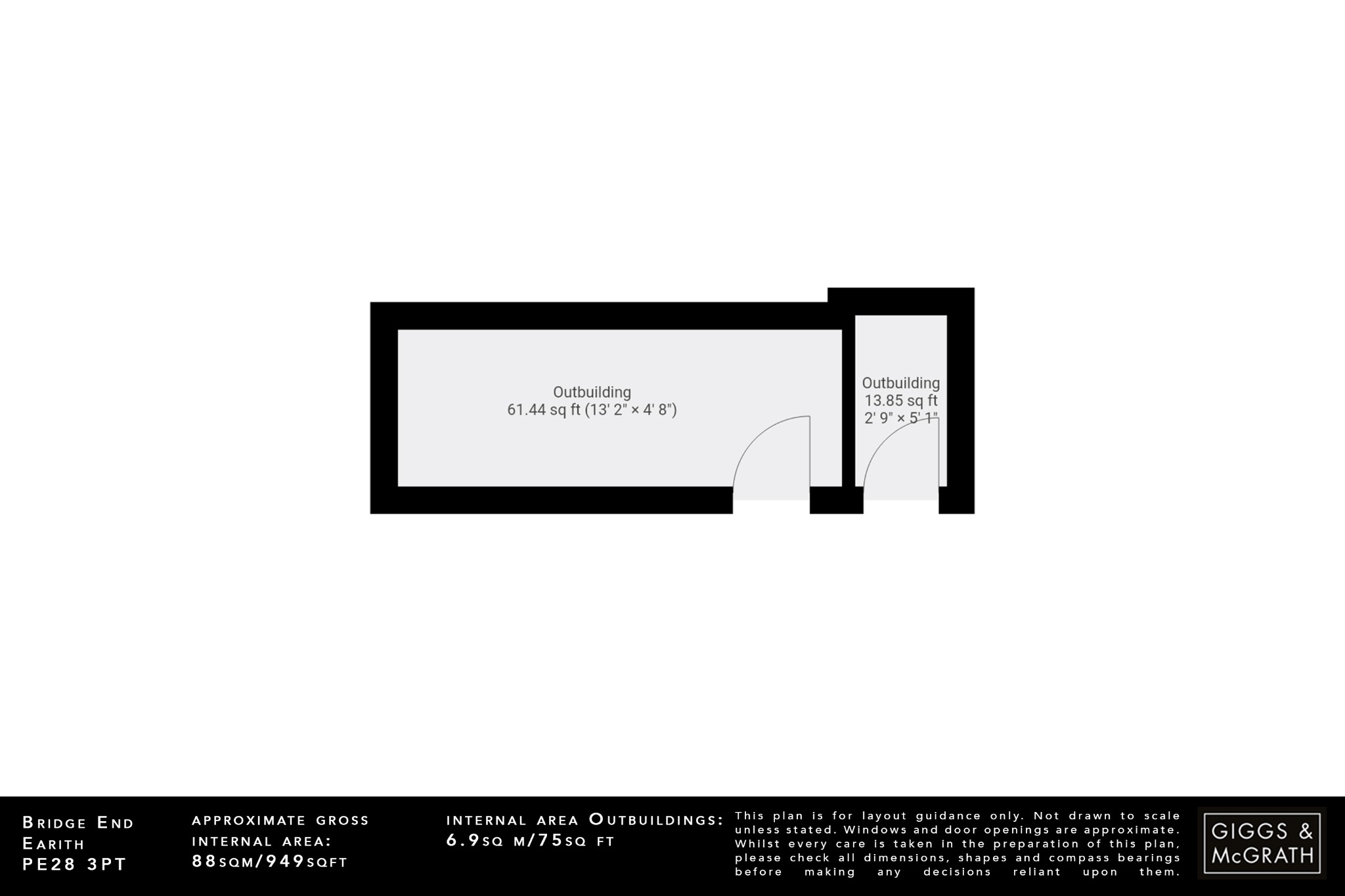 2 bed semi-detached house for sale in Bridge End, Huntingdon - Property Floorplan